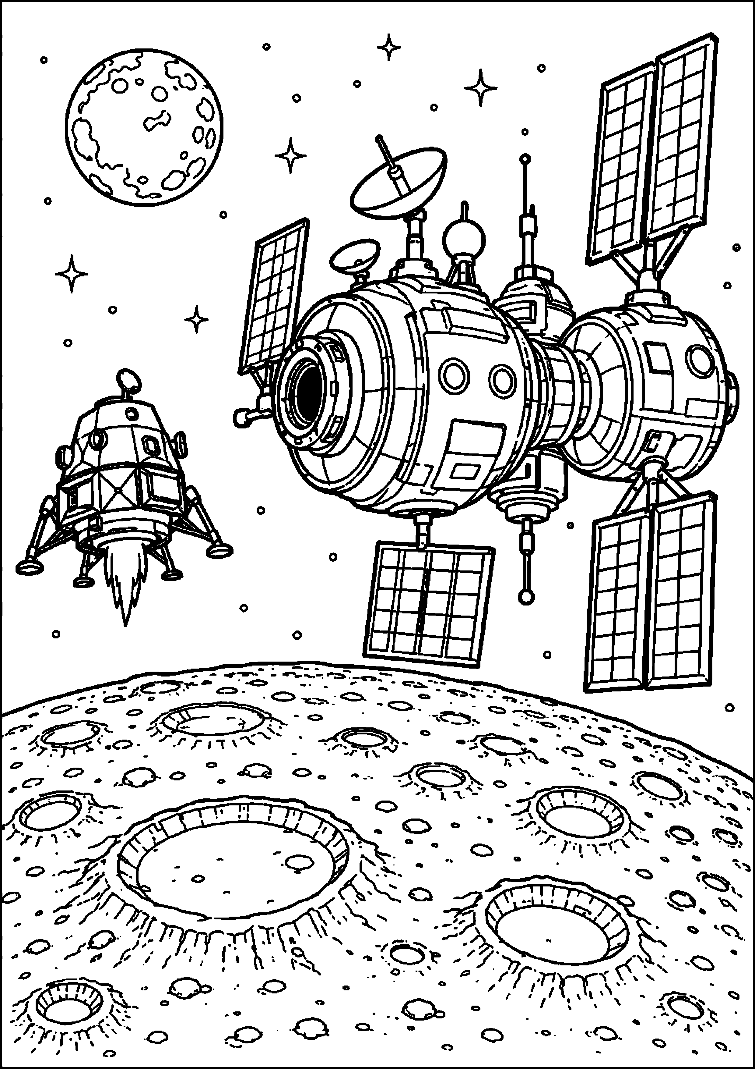 Coloriage station spatiale à imprimer – dessin n°8