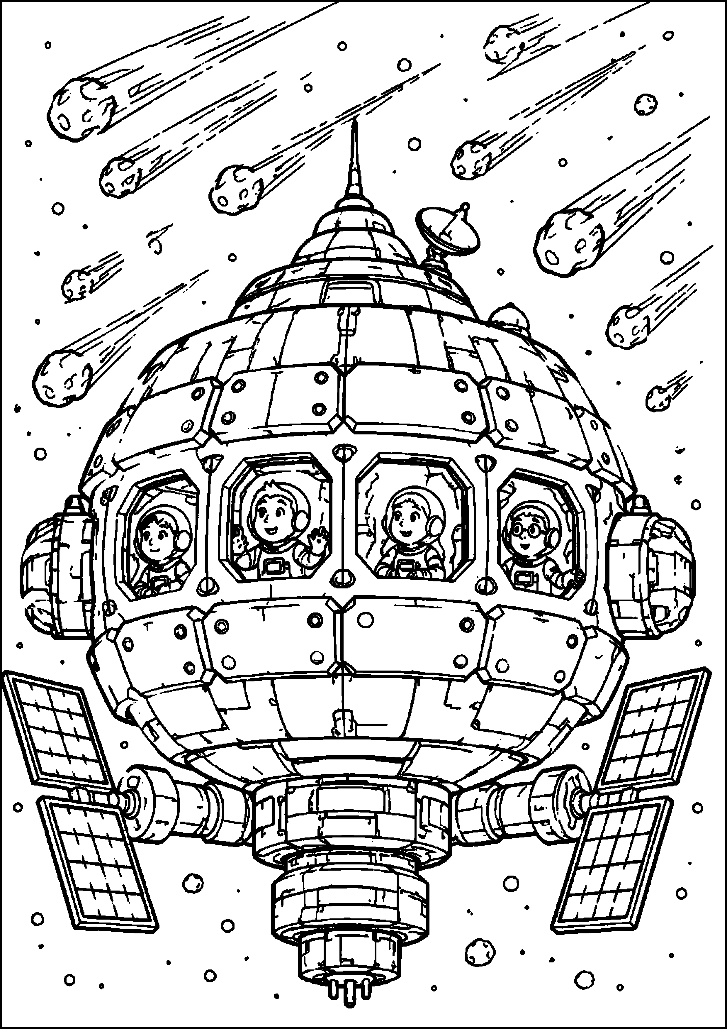 Coloriage station spatiale à imprimer – dessin n°14