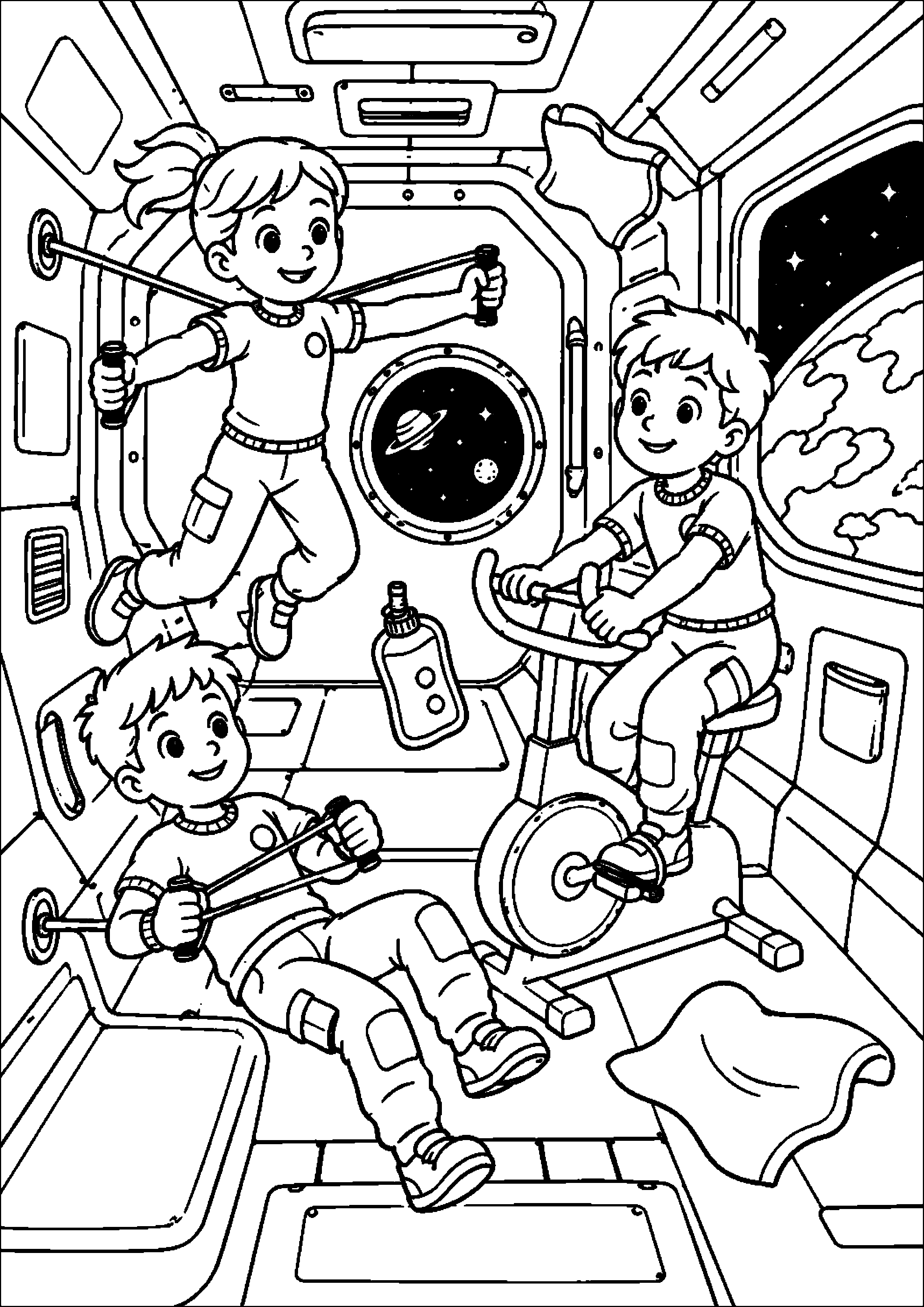 Coloriage station spatiale à imprimer – dessin n°15