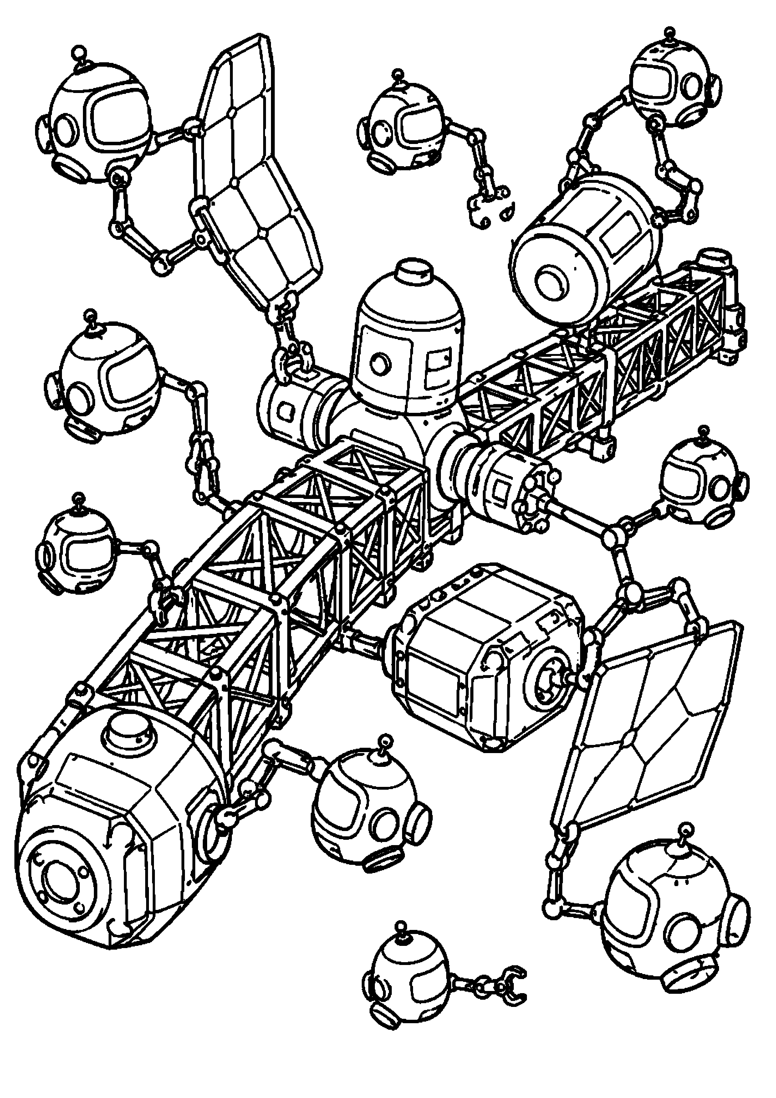 Coloriage station spatiale à imprimer – dessin n°16