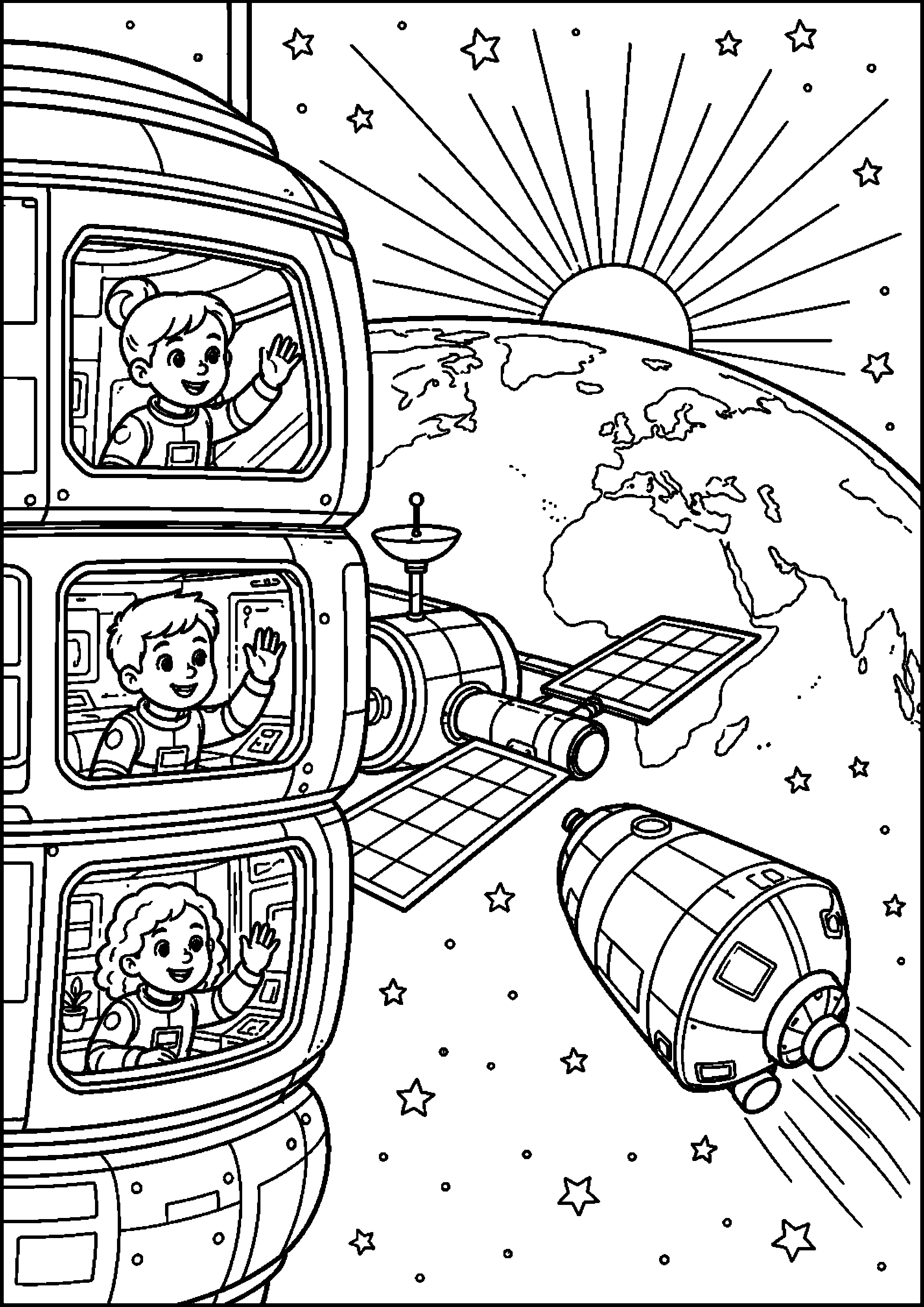 Coloriage station spatiale à imprimer – dessin n°20