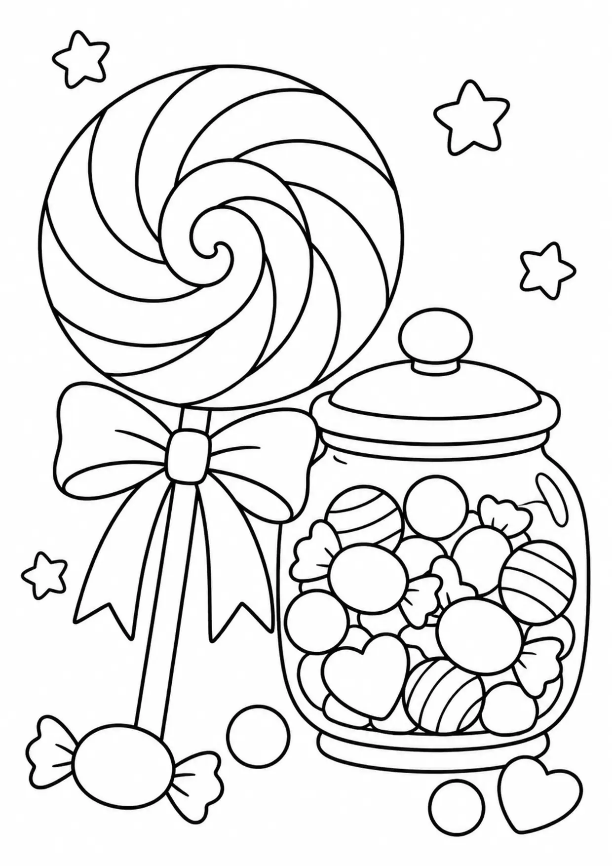 Coloriage Sucette : bocal