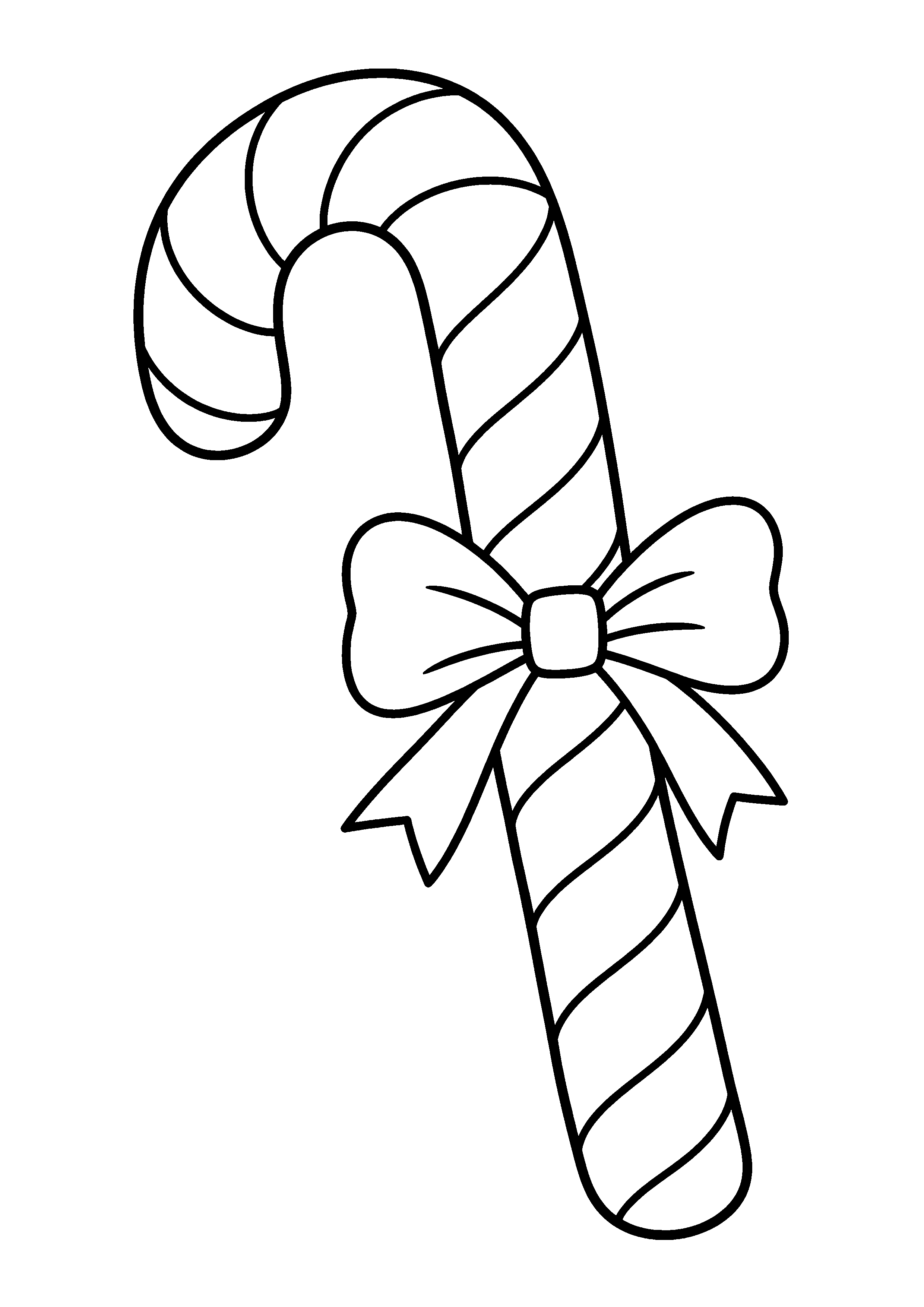Coloriage Un grand sucre d’orge simple avec un petit nœud à imprimer