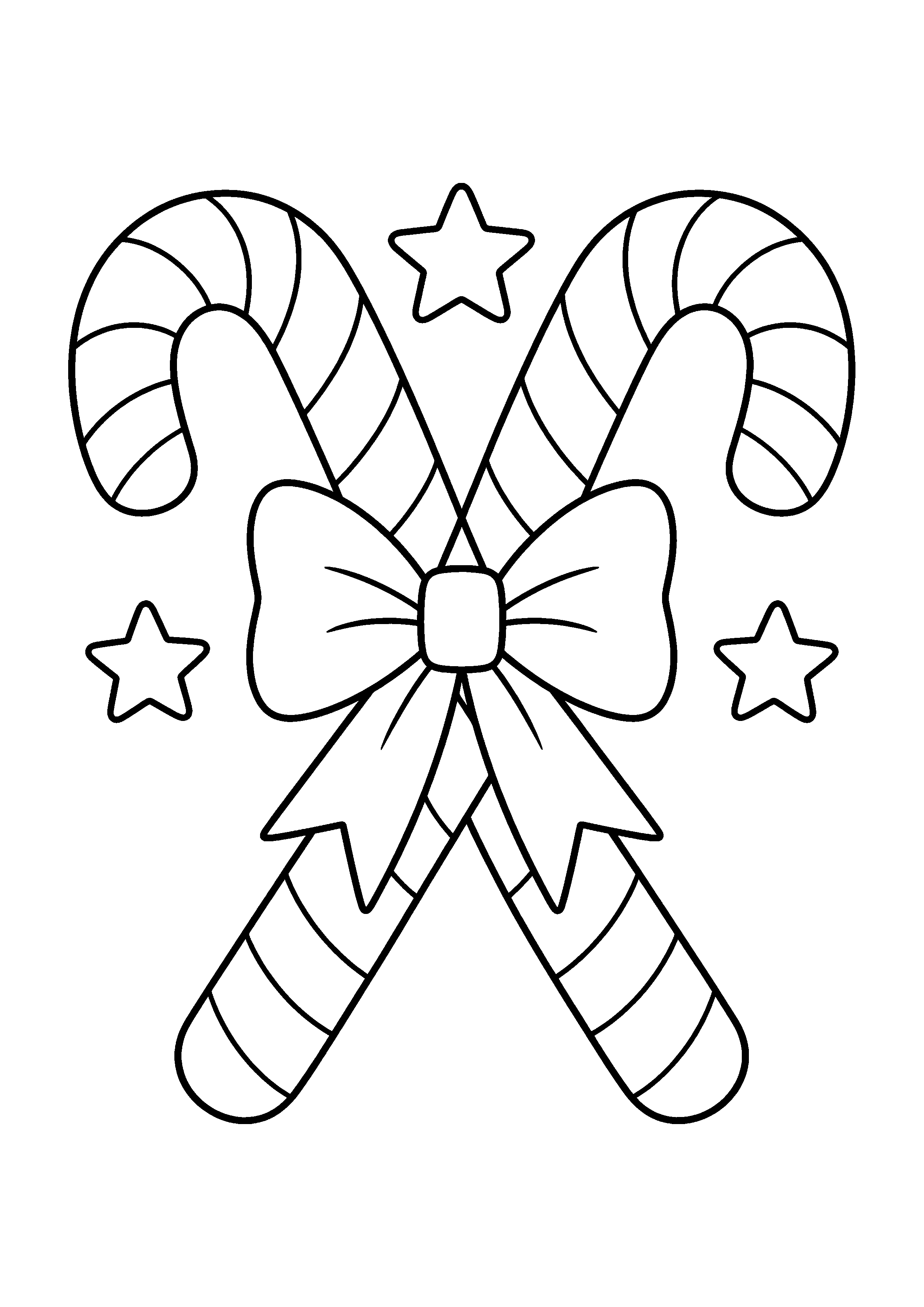 Coloriage Deux sucres d’orge croisés avec un grand ruban à imprimer