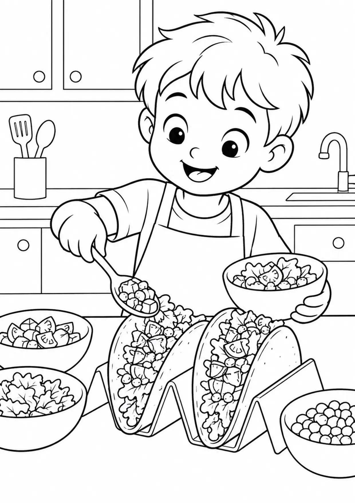 Coloriage Tacos : cuisine