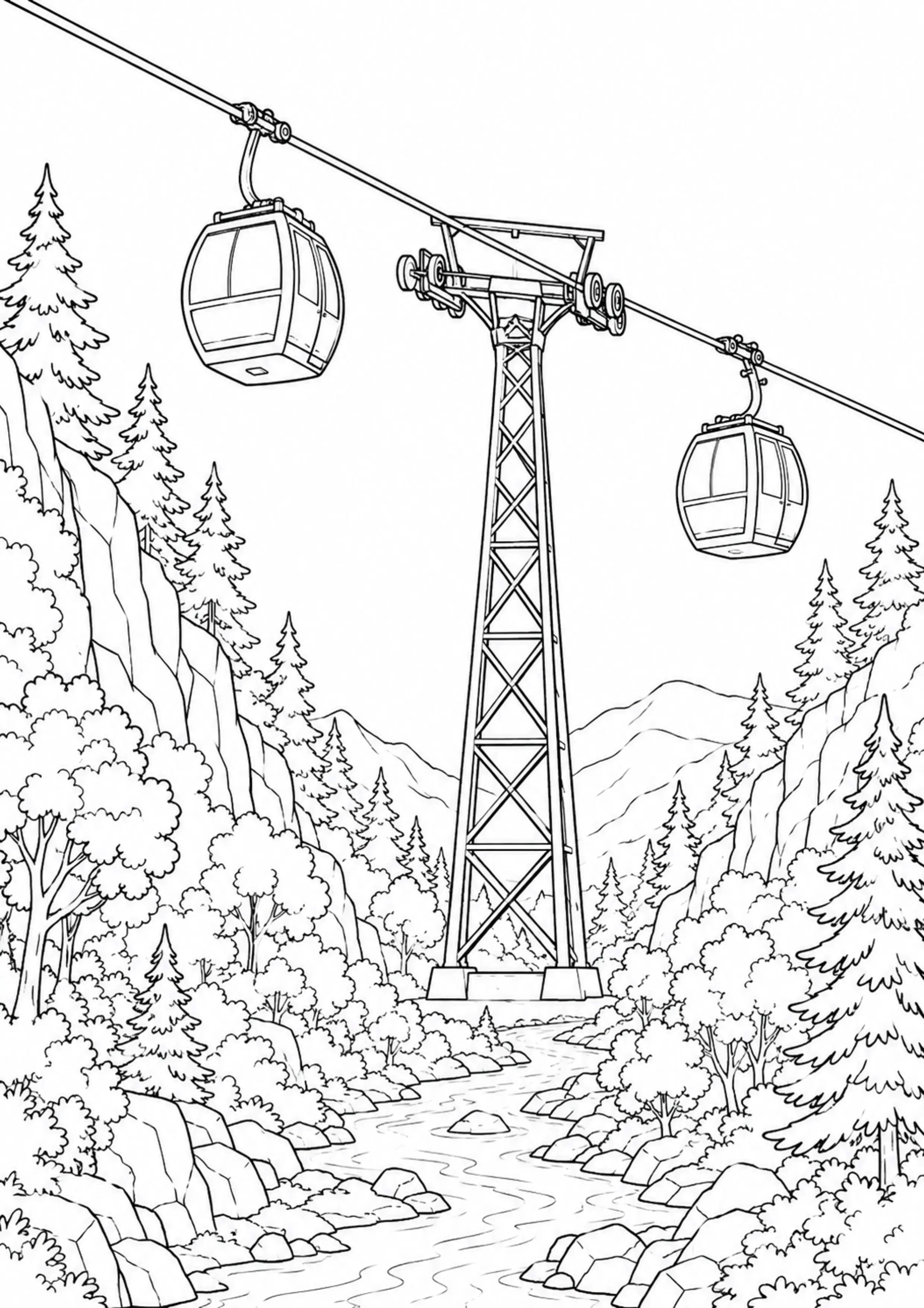 Coloriage Téléphérique à imprimer – dessin n°4