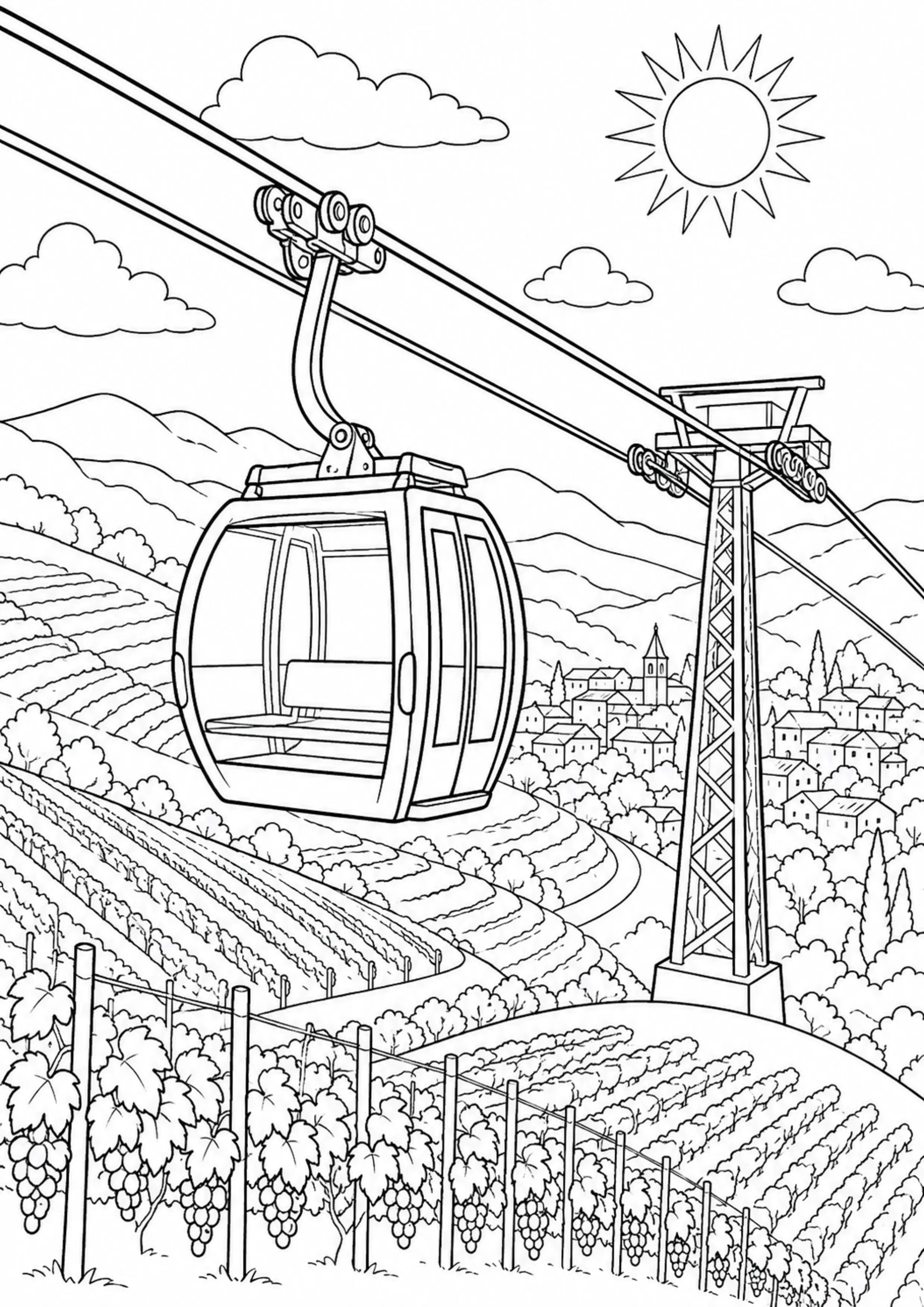 Coloriage Téléphérique à imprimer – dessin n°5