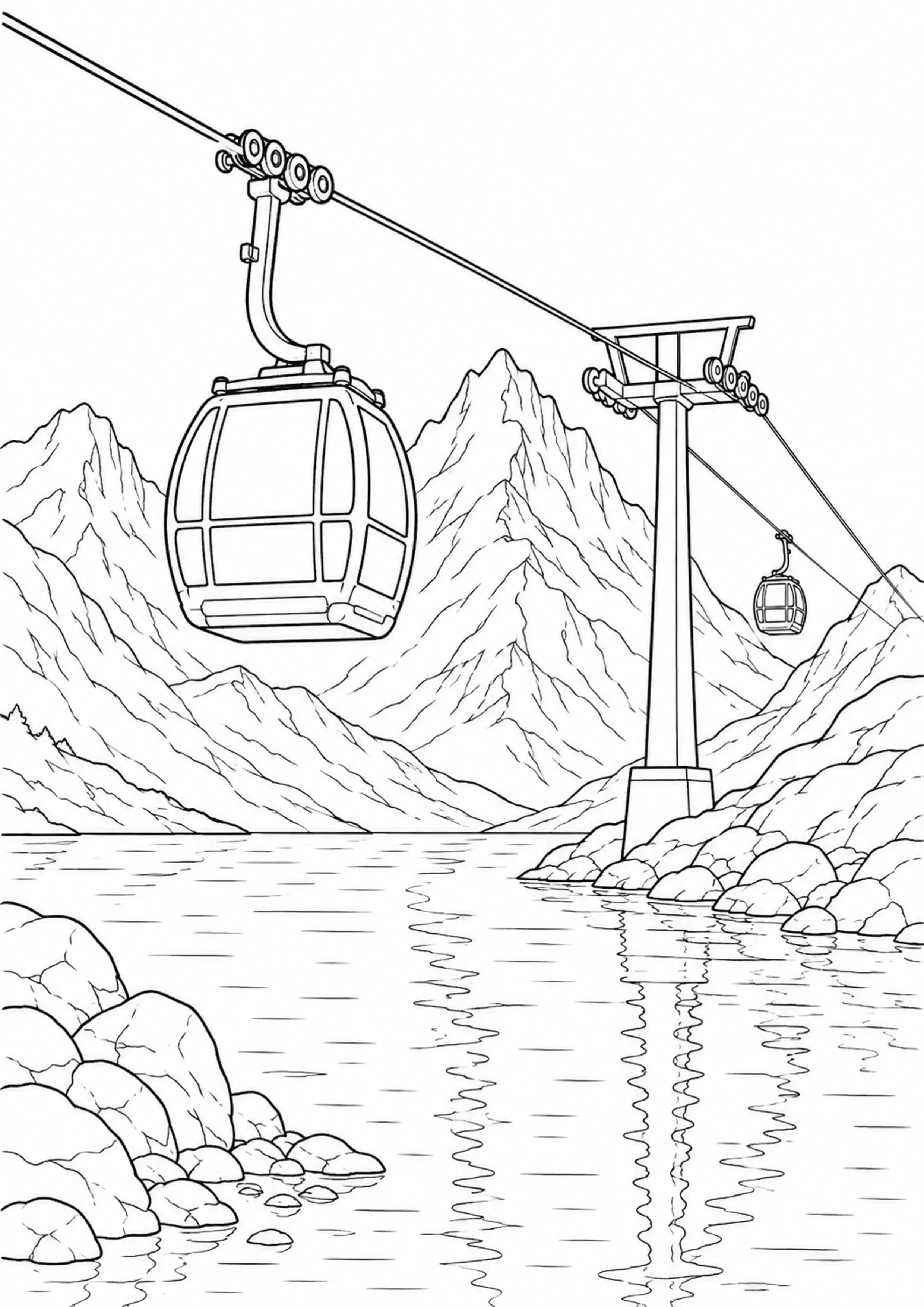 Coloriage Téléphérique à imprimer – dessin n°6