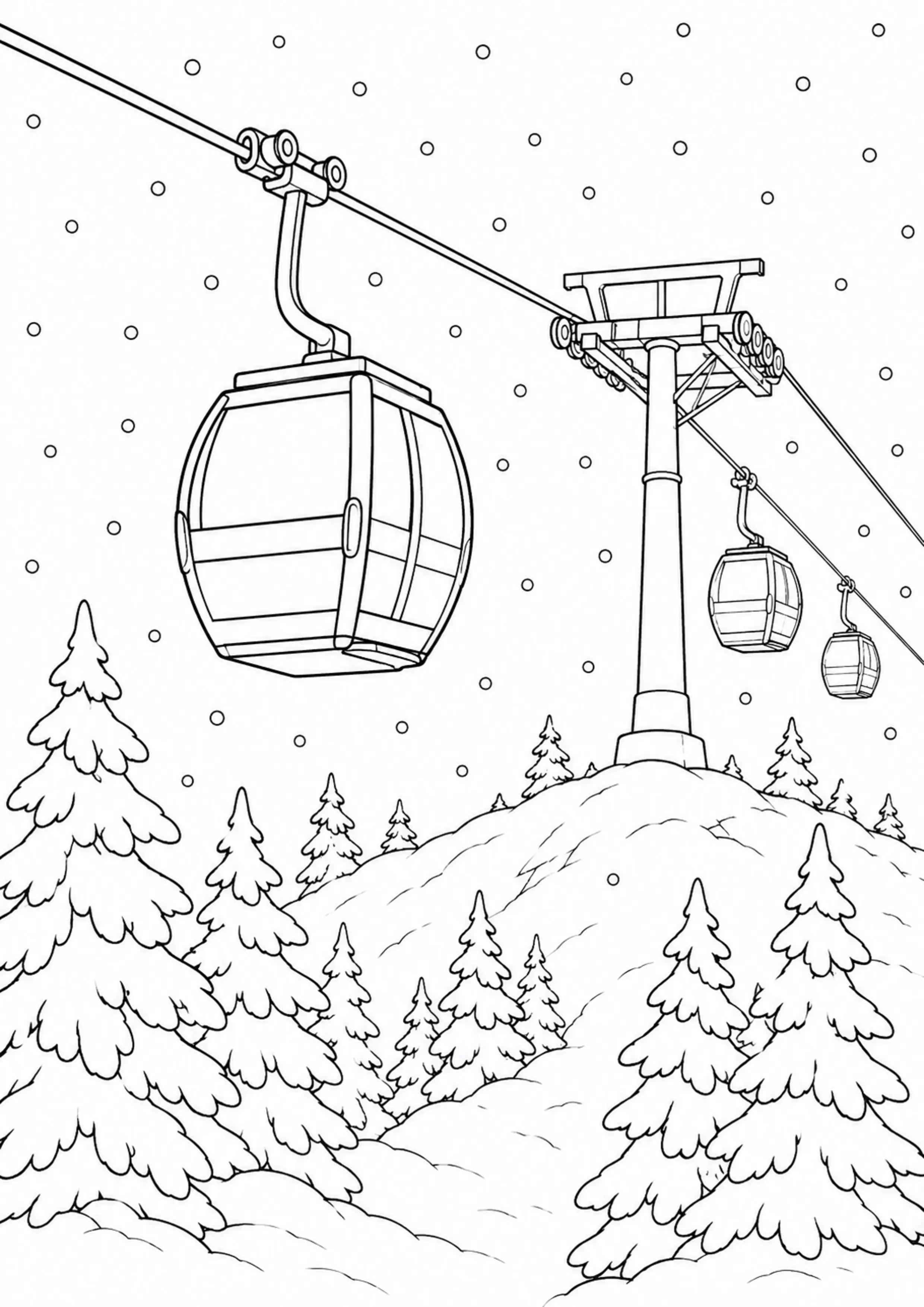 Coloriage Téléphérique à imprimer – dessin n°7