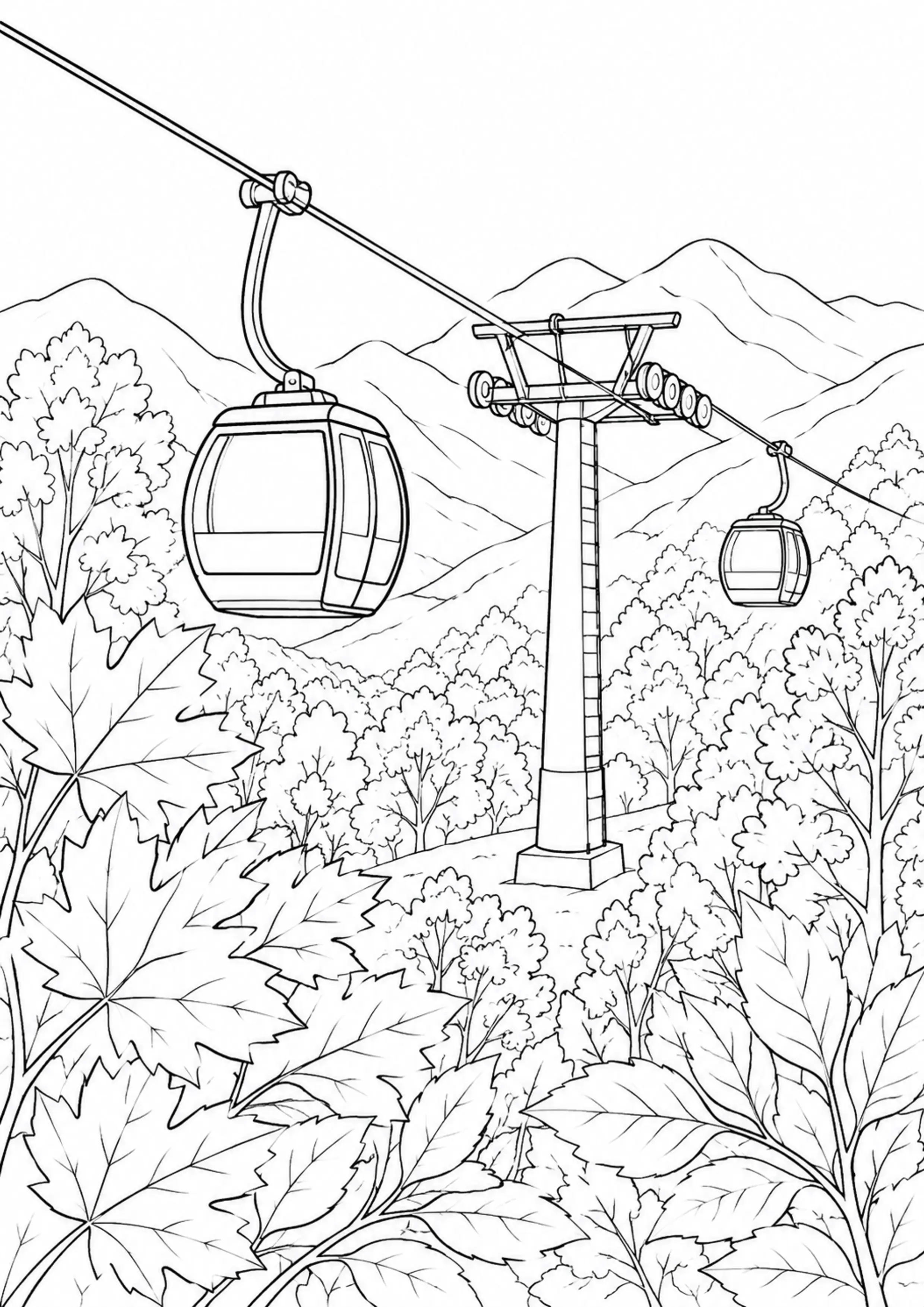 Coloriage Téléphérique à imprimer – dessin n°8