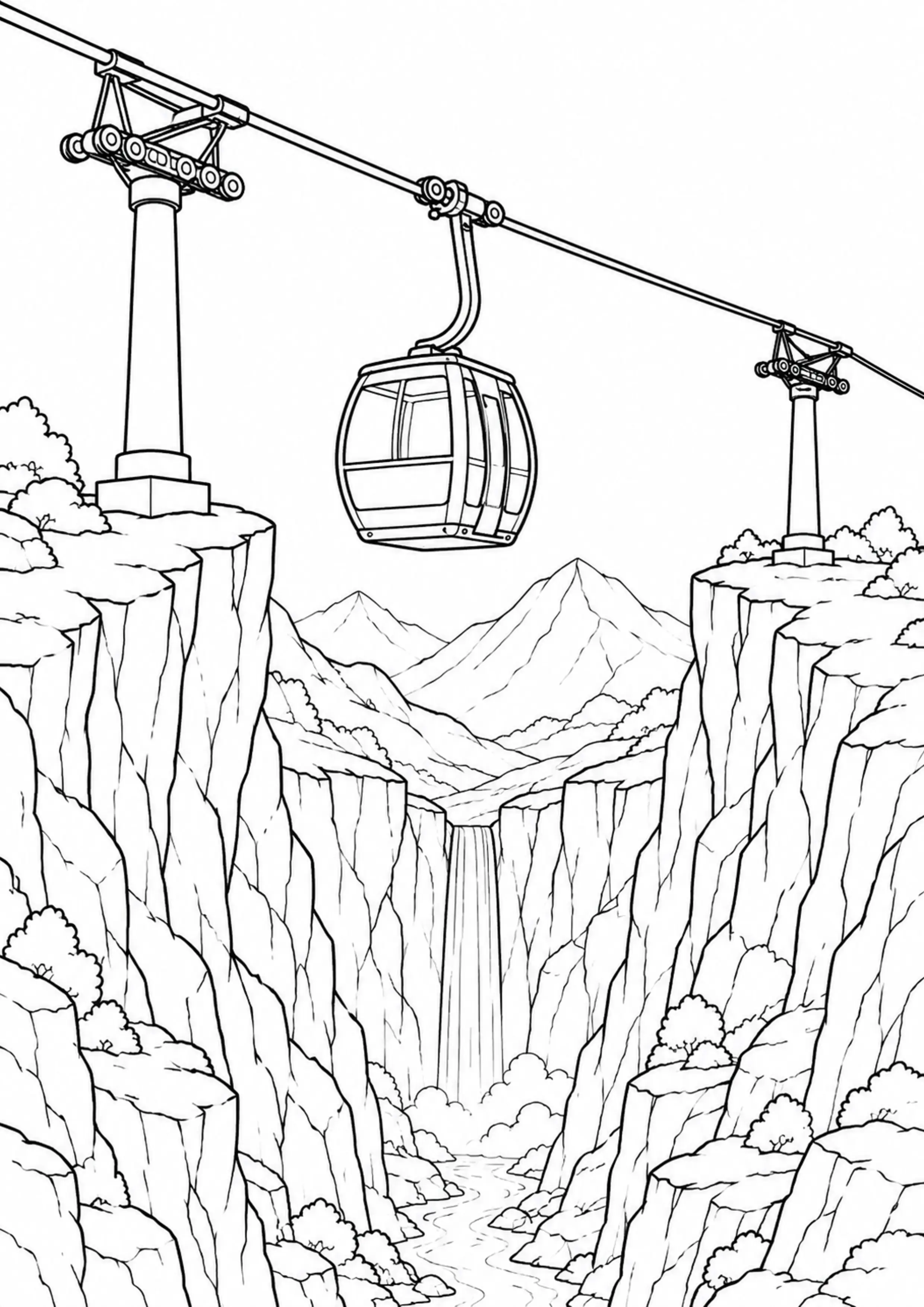 Coloriage Téléphérique à imprimer – dessin n°9
