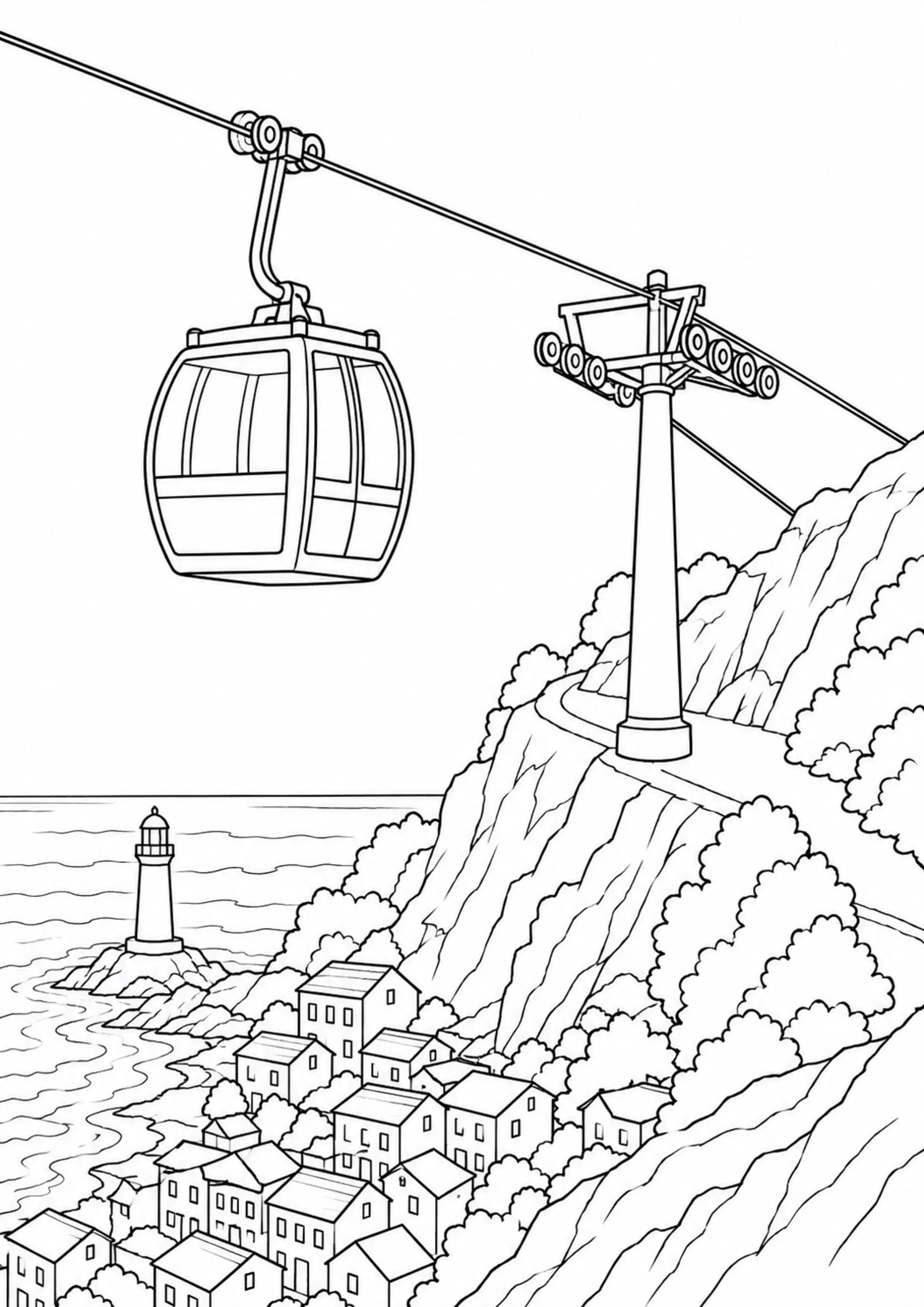 Coloriage Téléphérique à imprimer – dessin n°10