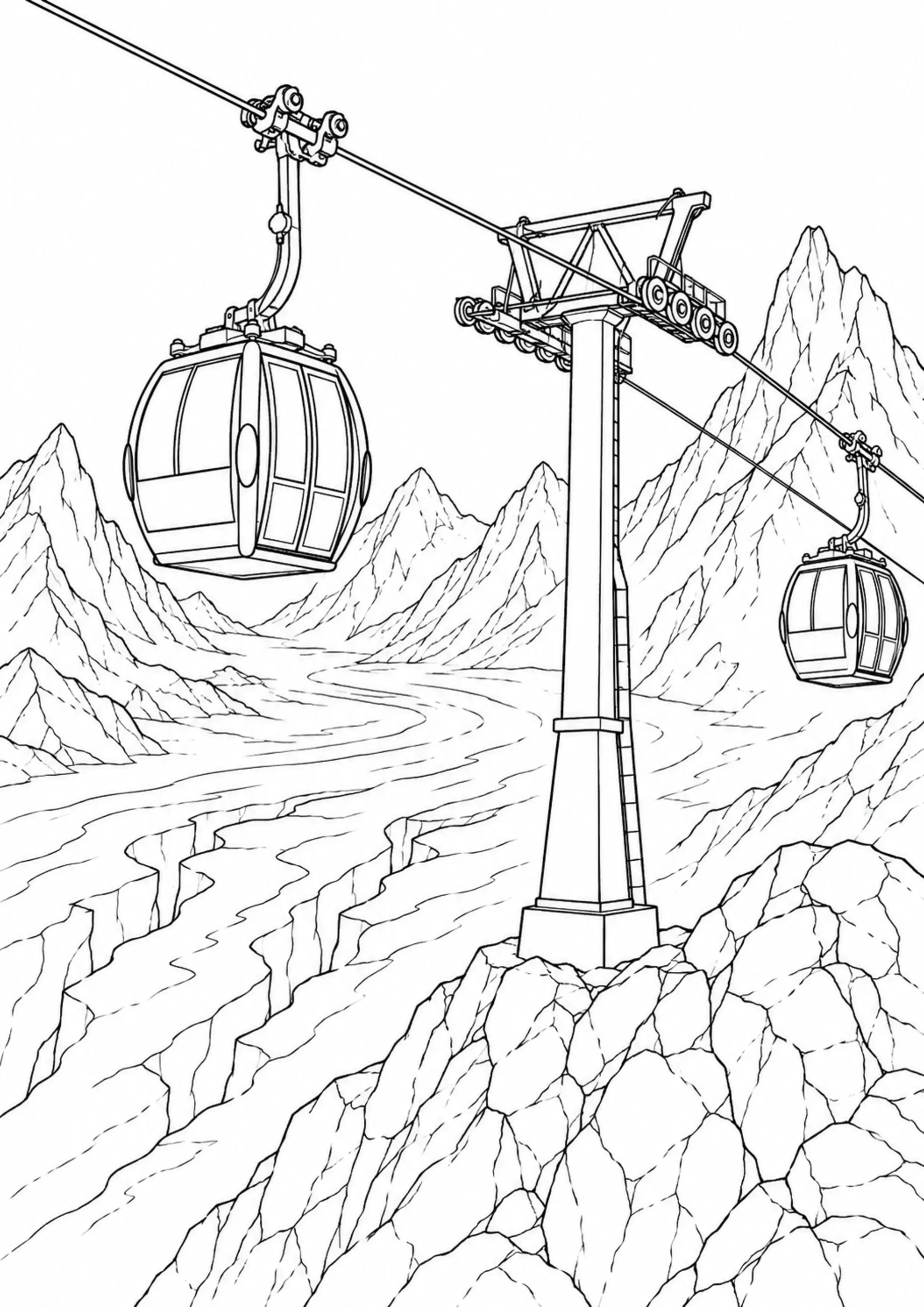 Coloriage Téléphérique à imprimer – dessin n°12