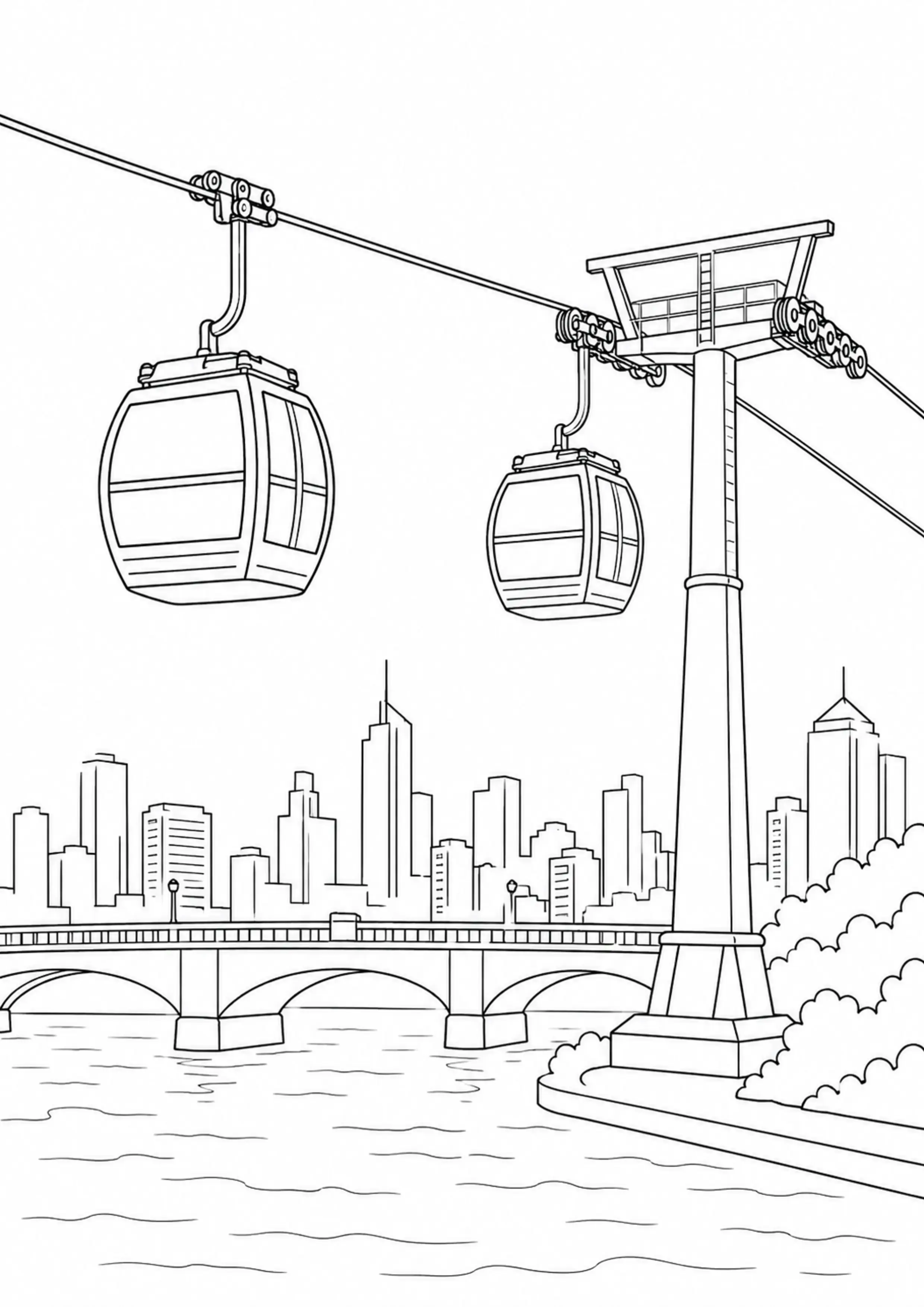 Coloriage Téléphérique à imprimer – dessin n°13
