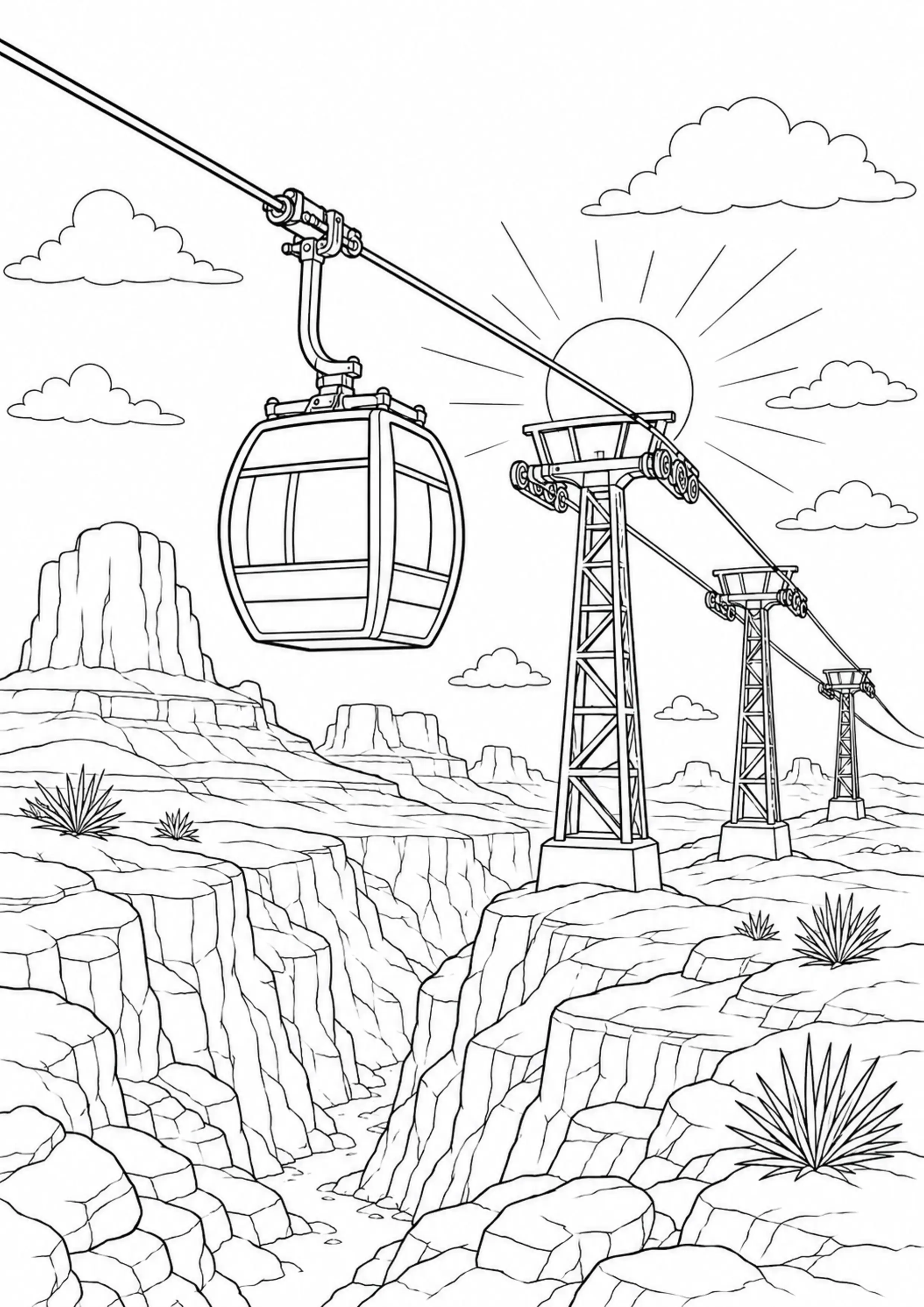 Coloriage Téléphérique à imprimer – dessin n°15