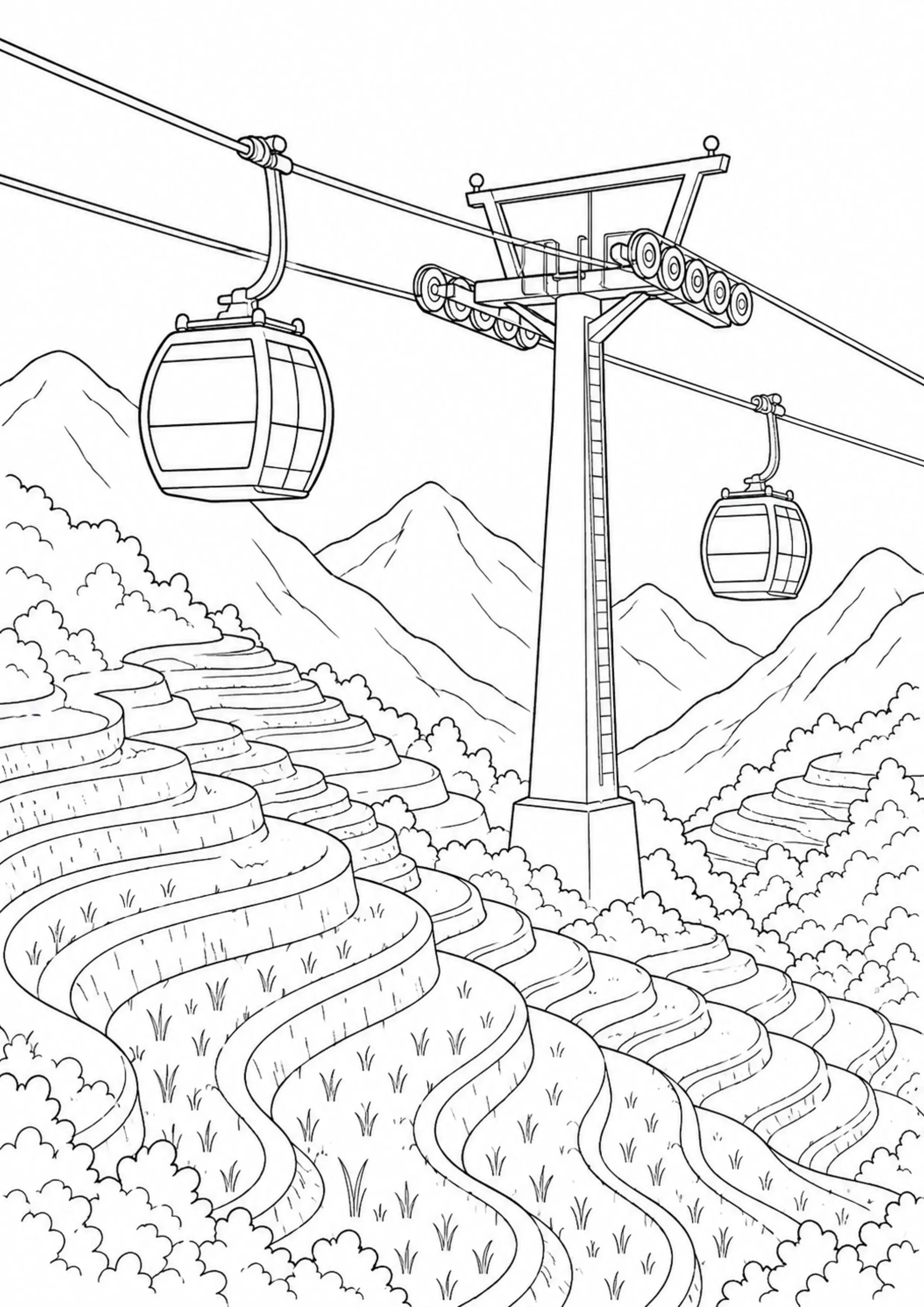 Coloriage Téléphérique à imprimer – dessin n°16