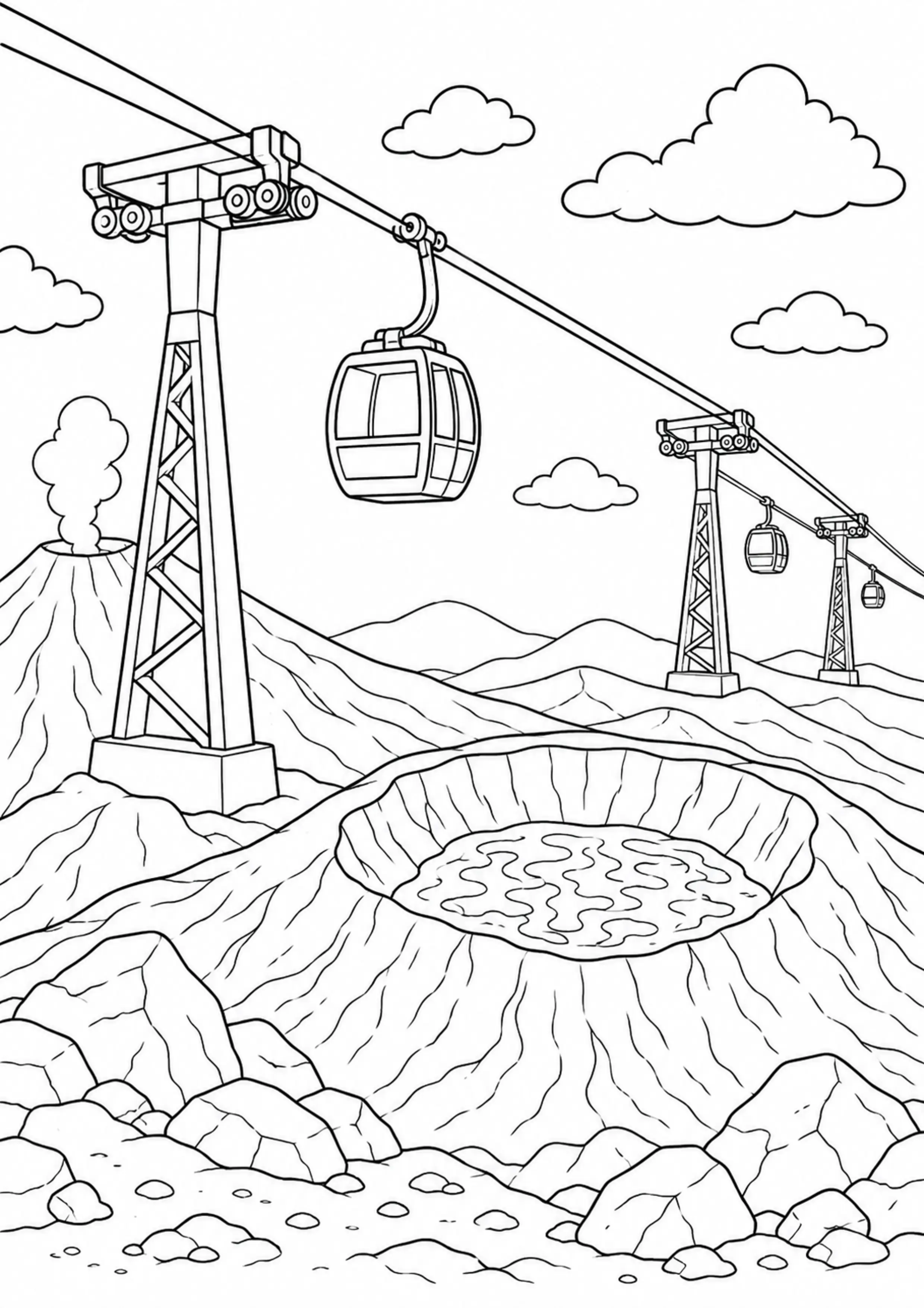Coloriage Téléphérique à imprimer – dessin n°17