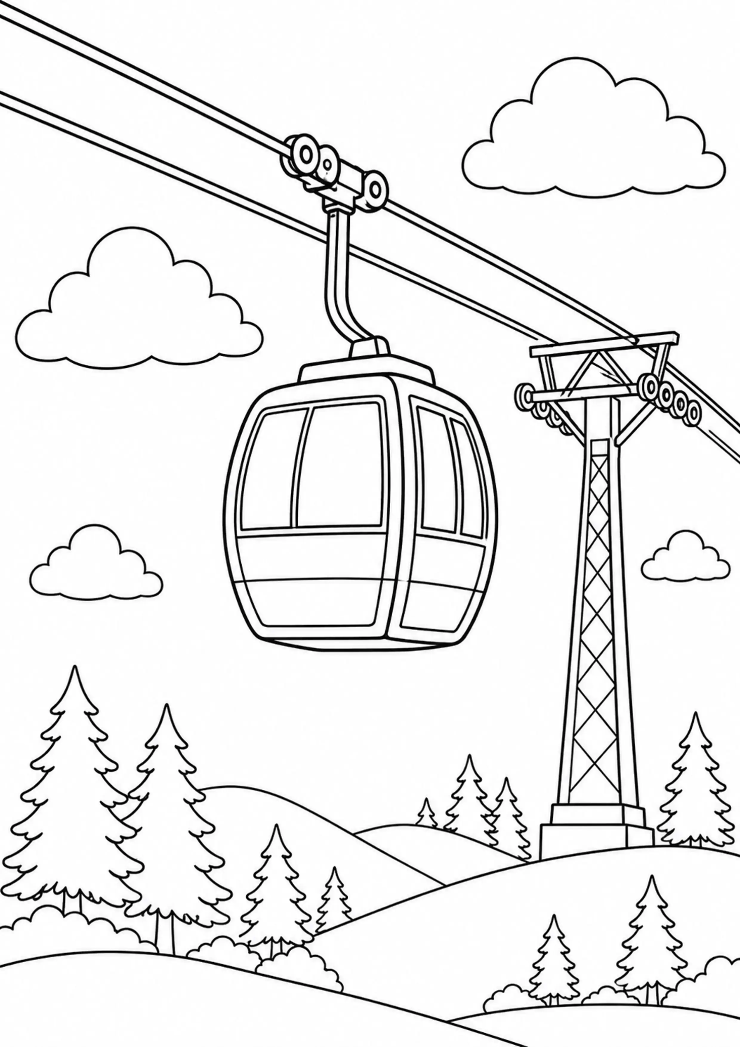 Coloriage Téléphérique à imprimer – dessin n°18