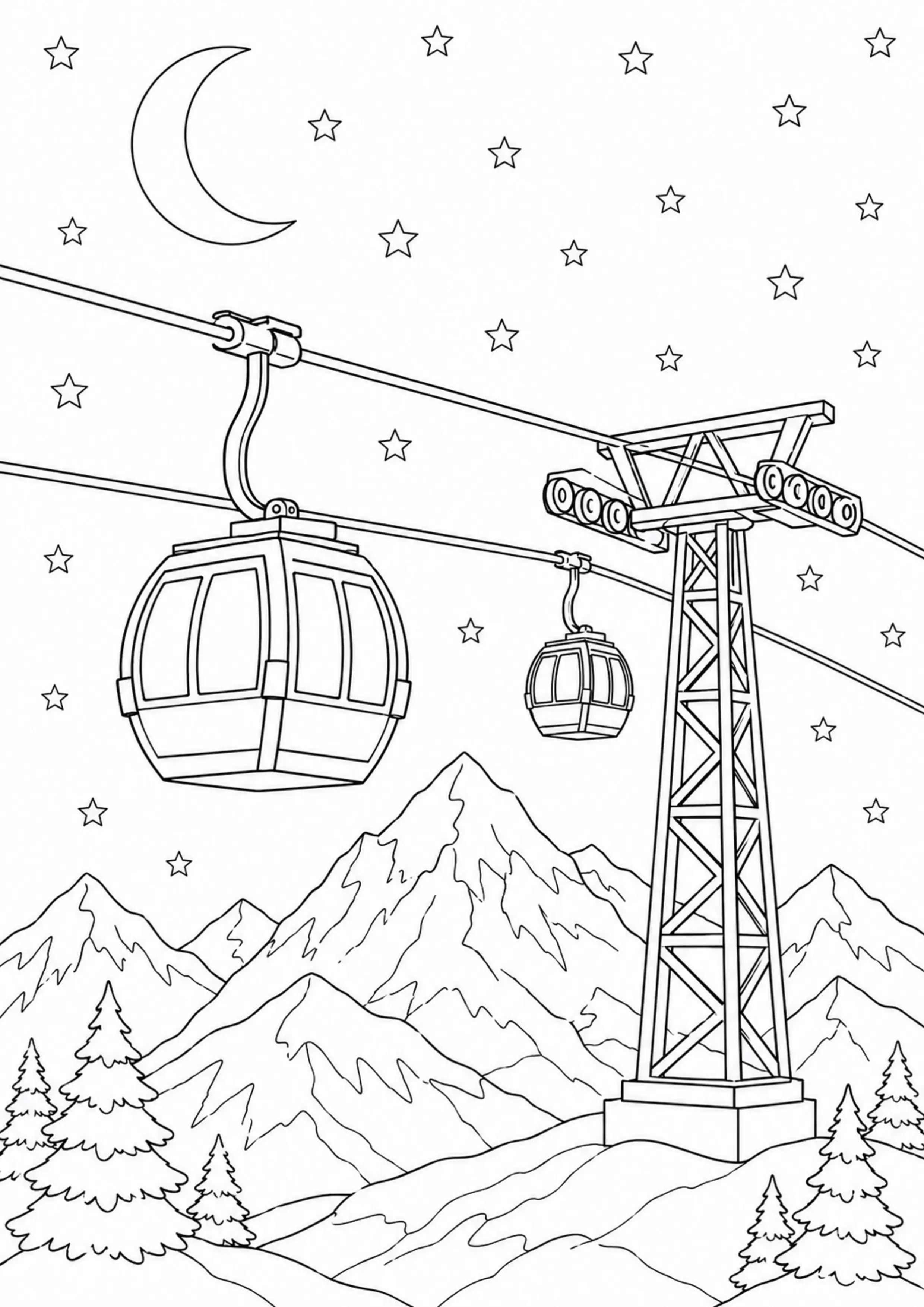 Coloriage Téléphérique à imprimer – dessin n°19