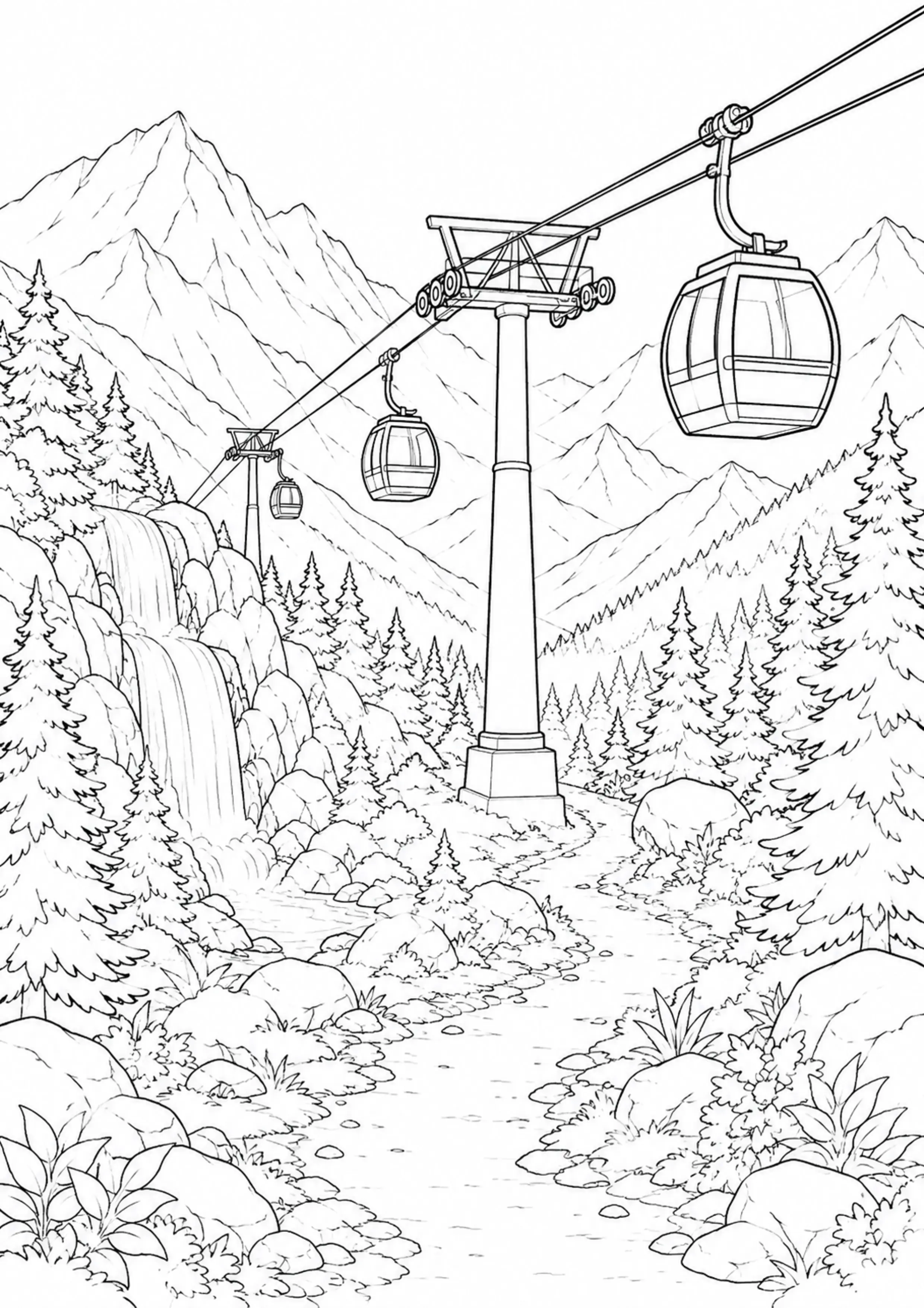 Coloriage Téléphérique à imprimer – dessin n°20