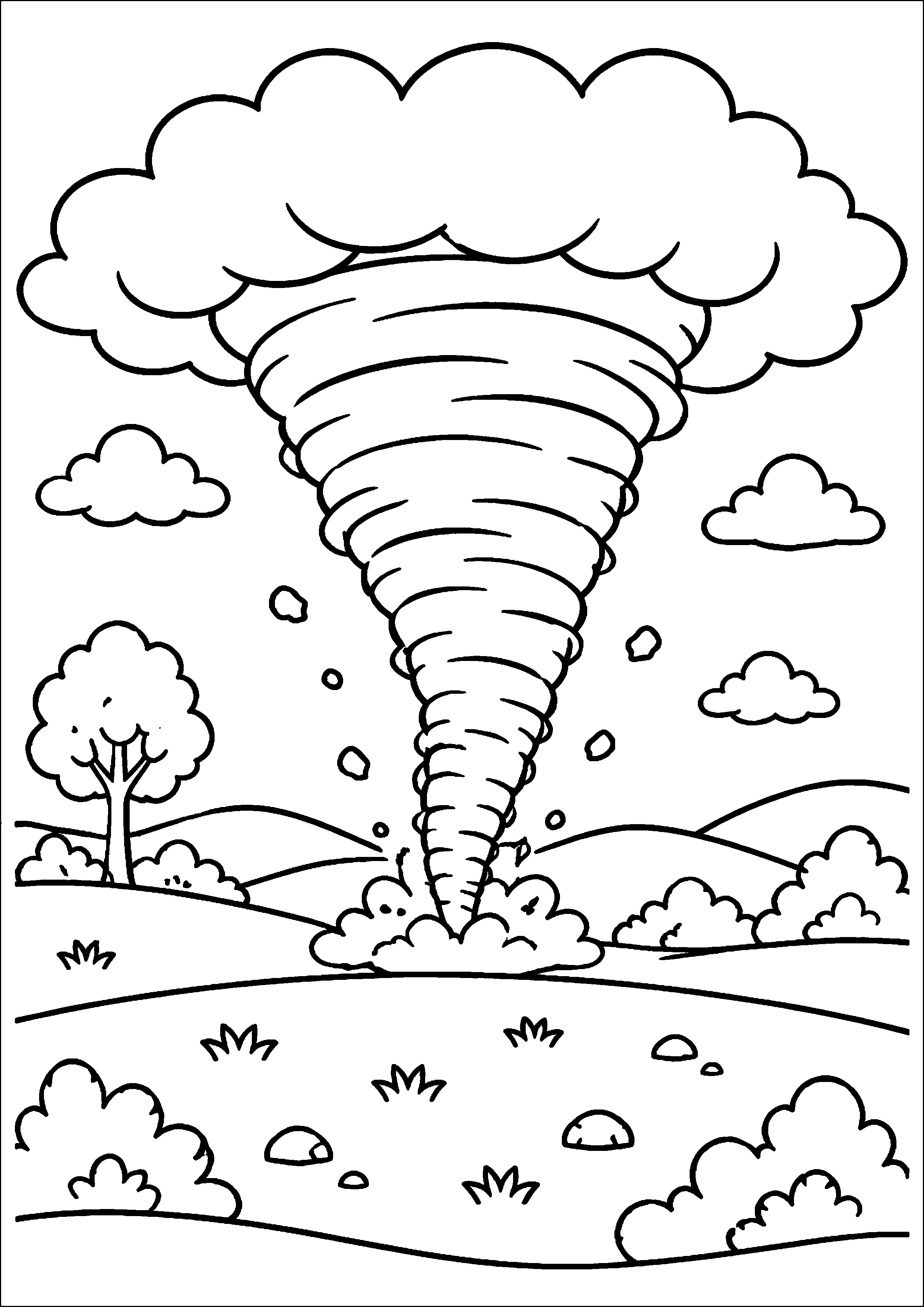 Coloriage Tornade à imprimer – dessin 2