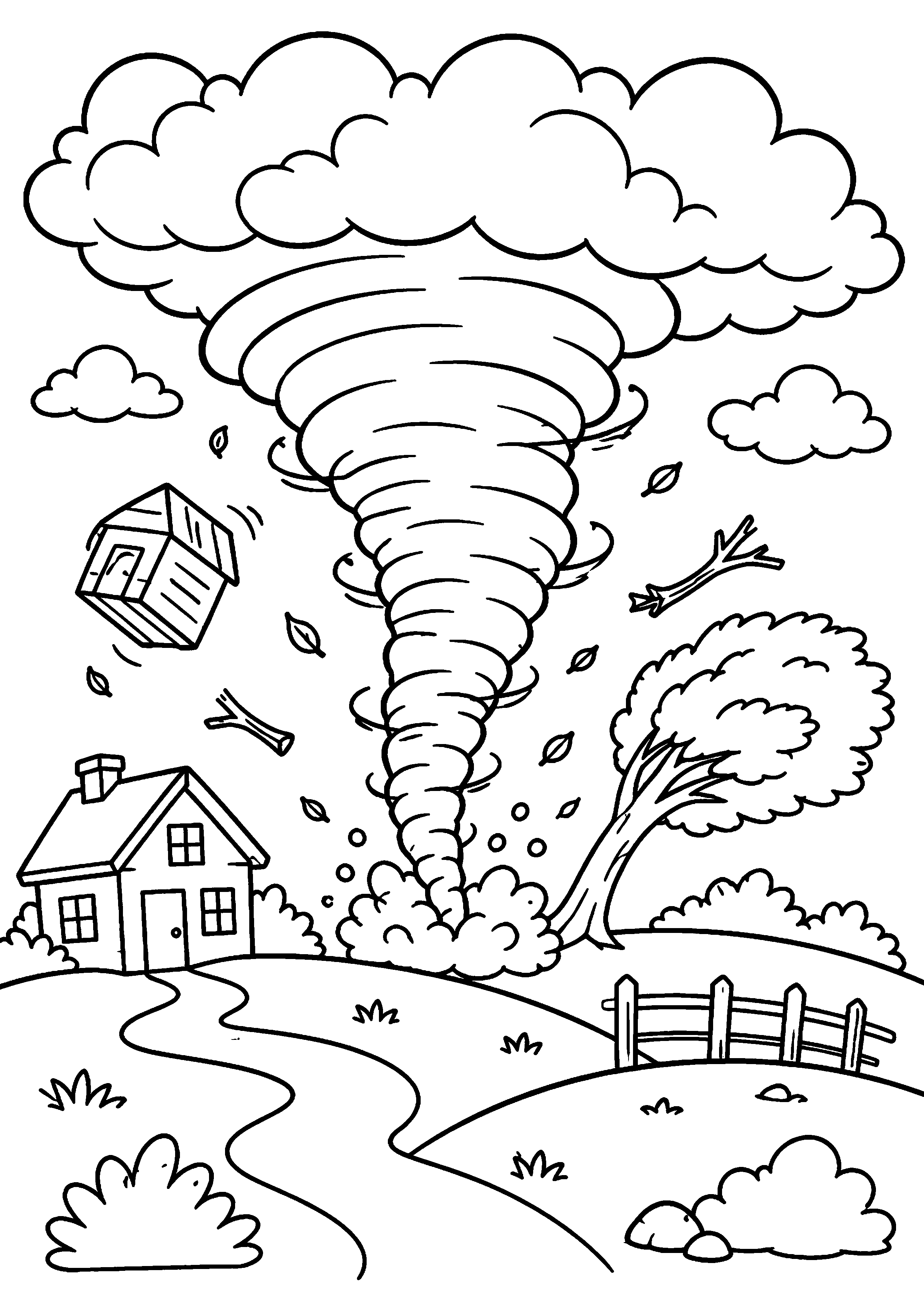 Coloriage Tornade à imprimer – dessin 4