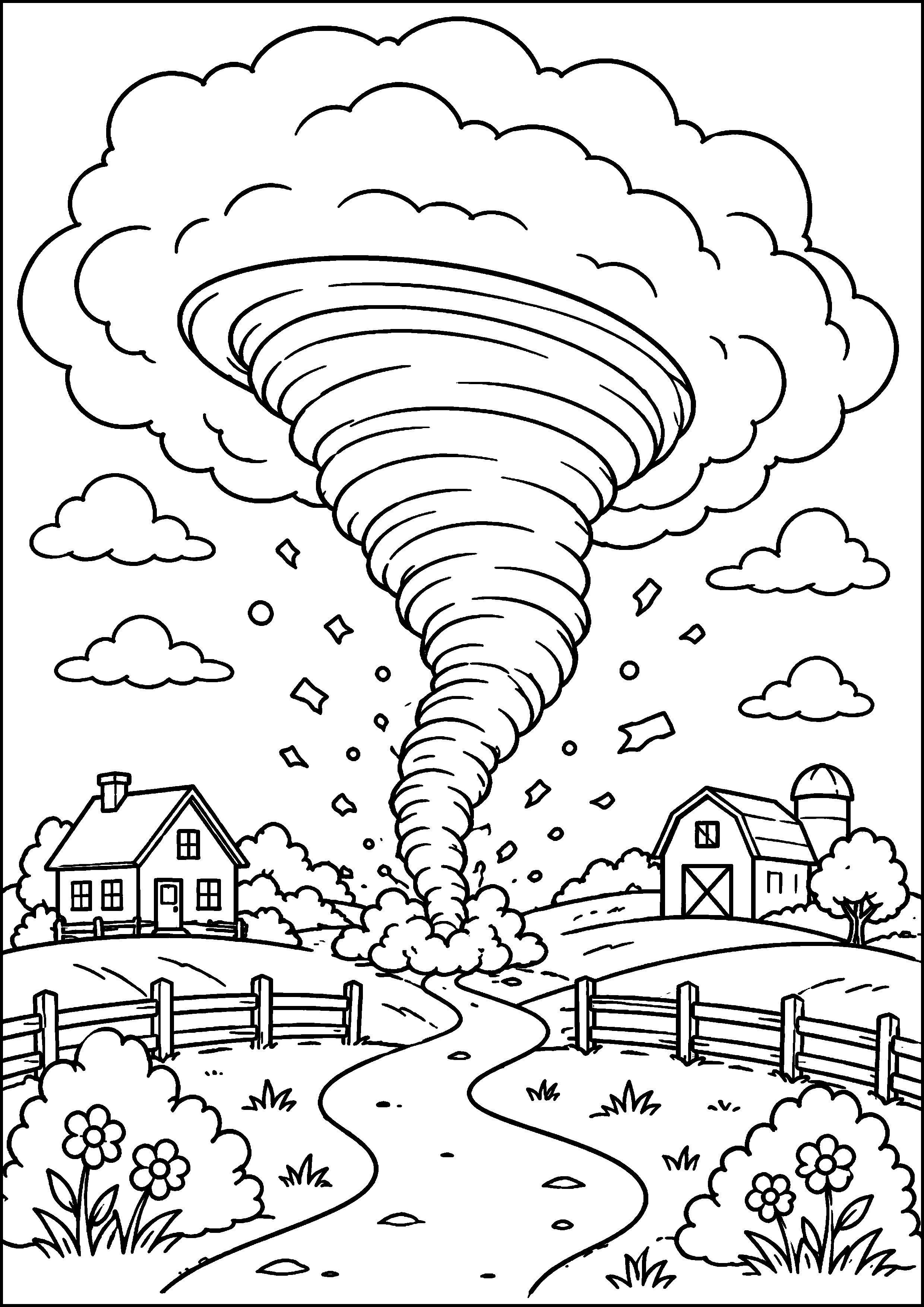 Coloriage Tornade à imprimer – dessin n°10