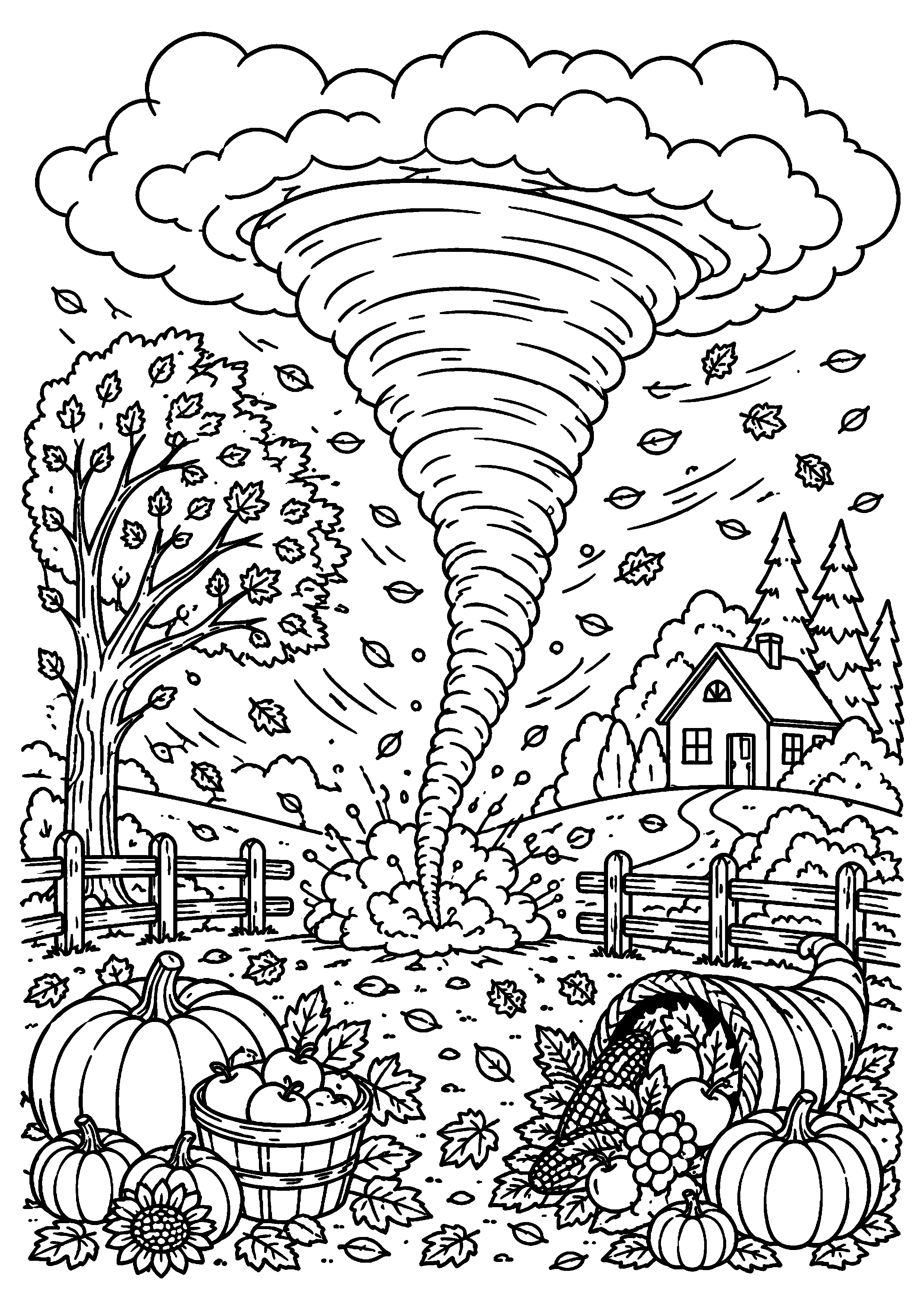 Coloriage Tornade à imprimer – dessin n°18