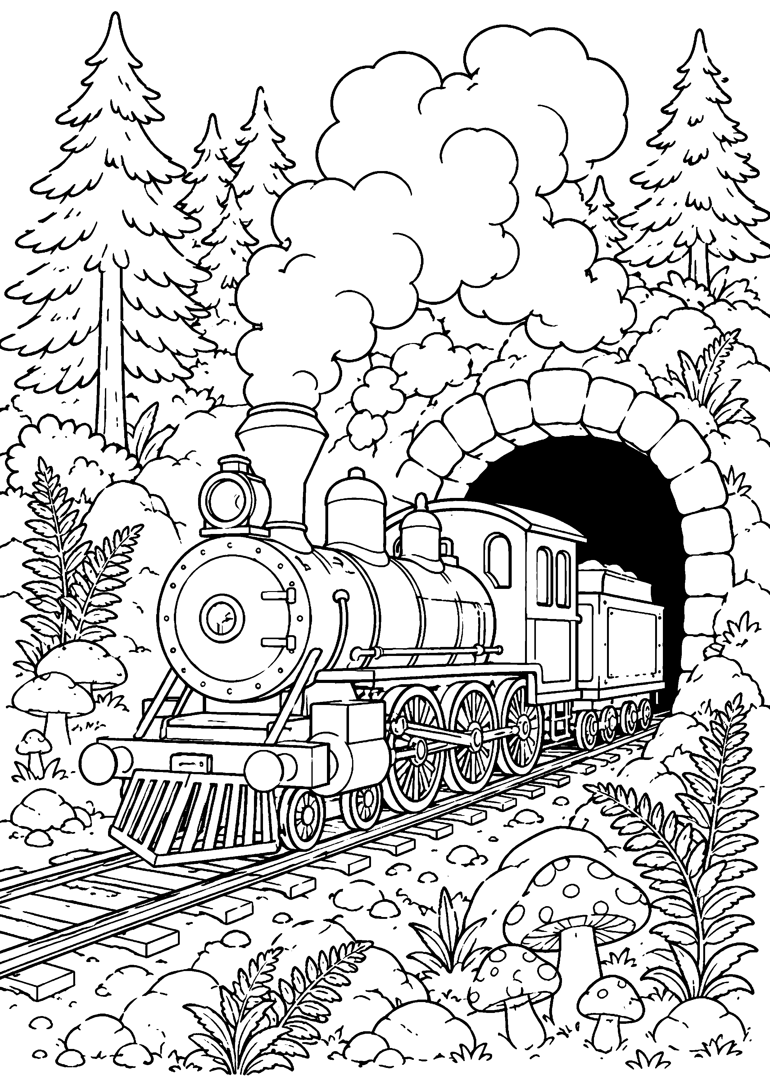 Coloriage train à vapeur à imprimer – dessin n°5