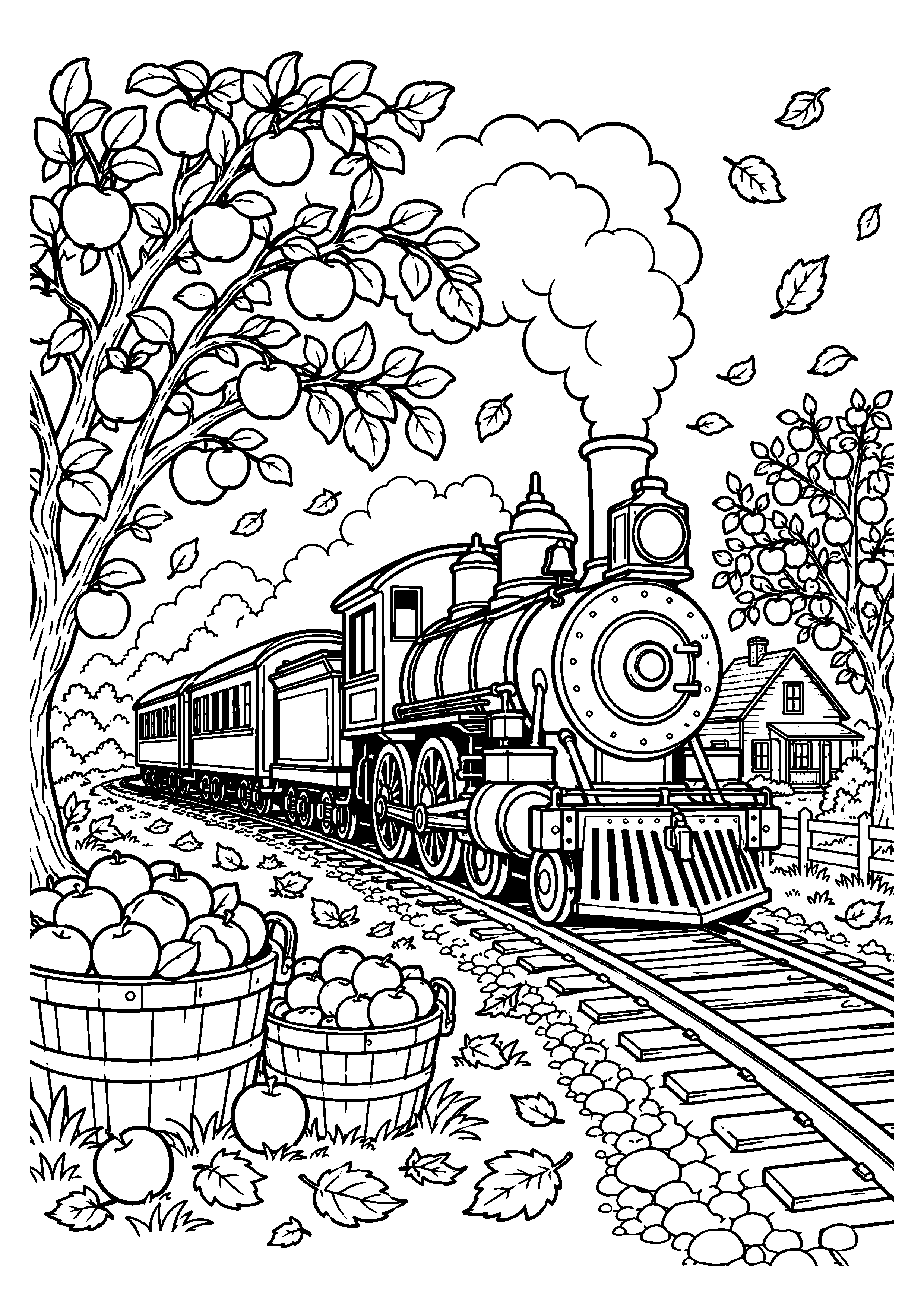 Coloriage train à vapeur à imprimer – dessin n°13