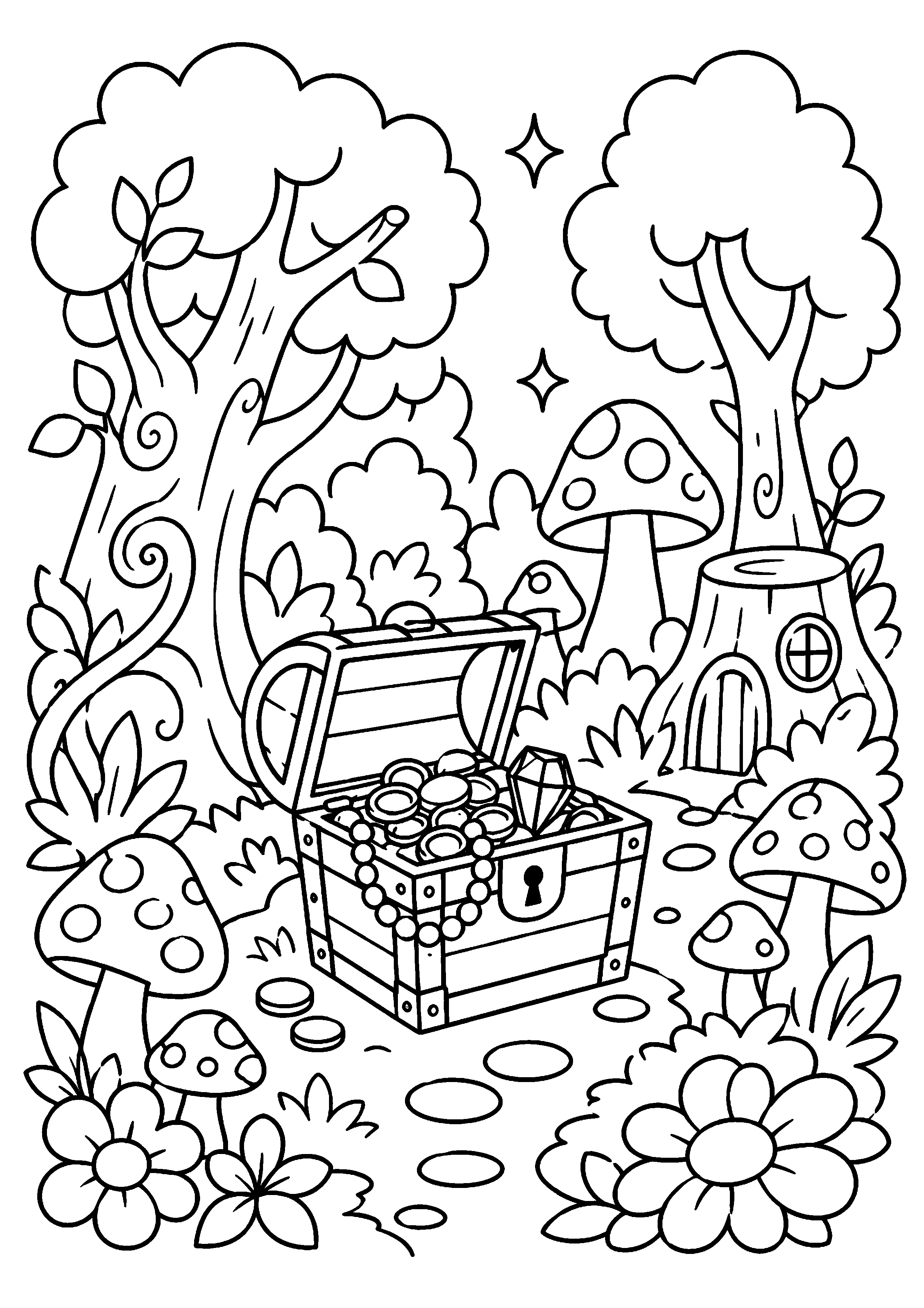 Coloriage Trésor pirate à imprimer – dessin 3