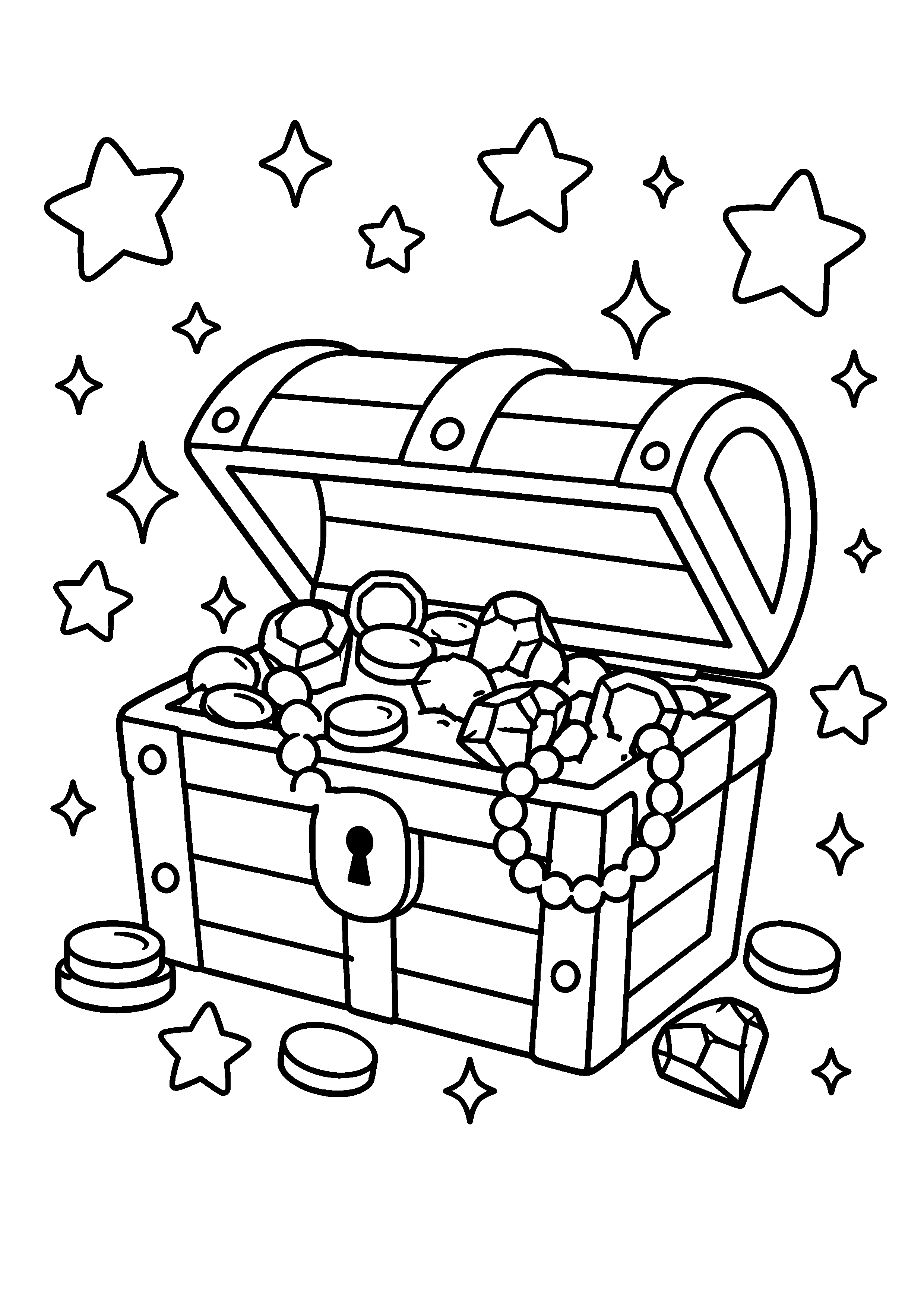 Coloriage Trésor pirate à imprimer – dessin n°8