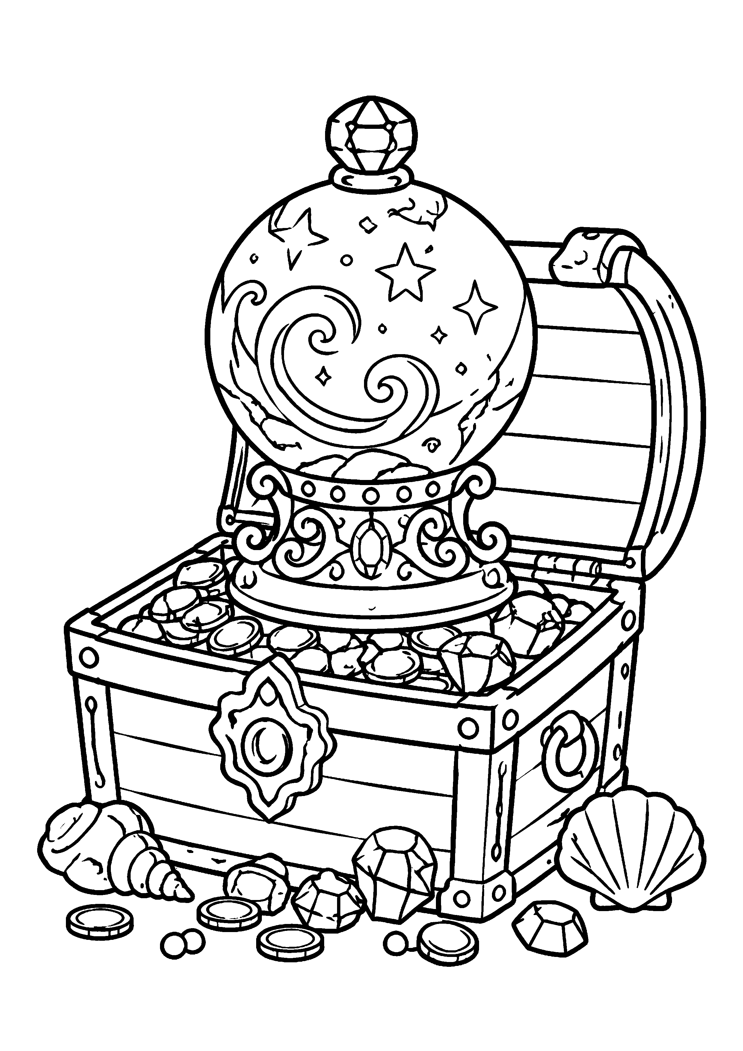 Coloriage Trésor pirate à imprimer – dessin n°9