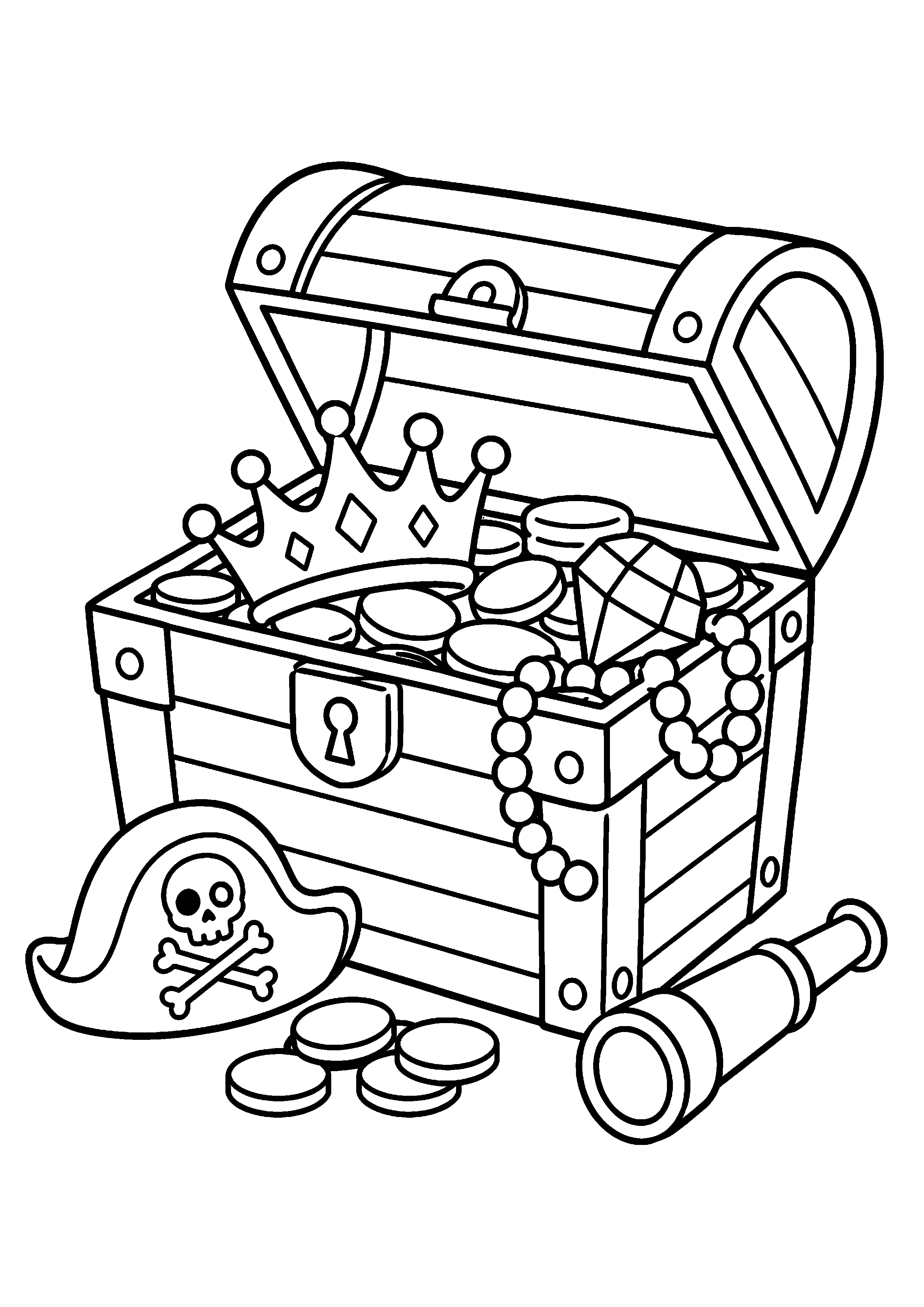 Coloriage Trésor pirate à imprimer – dessin n°10