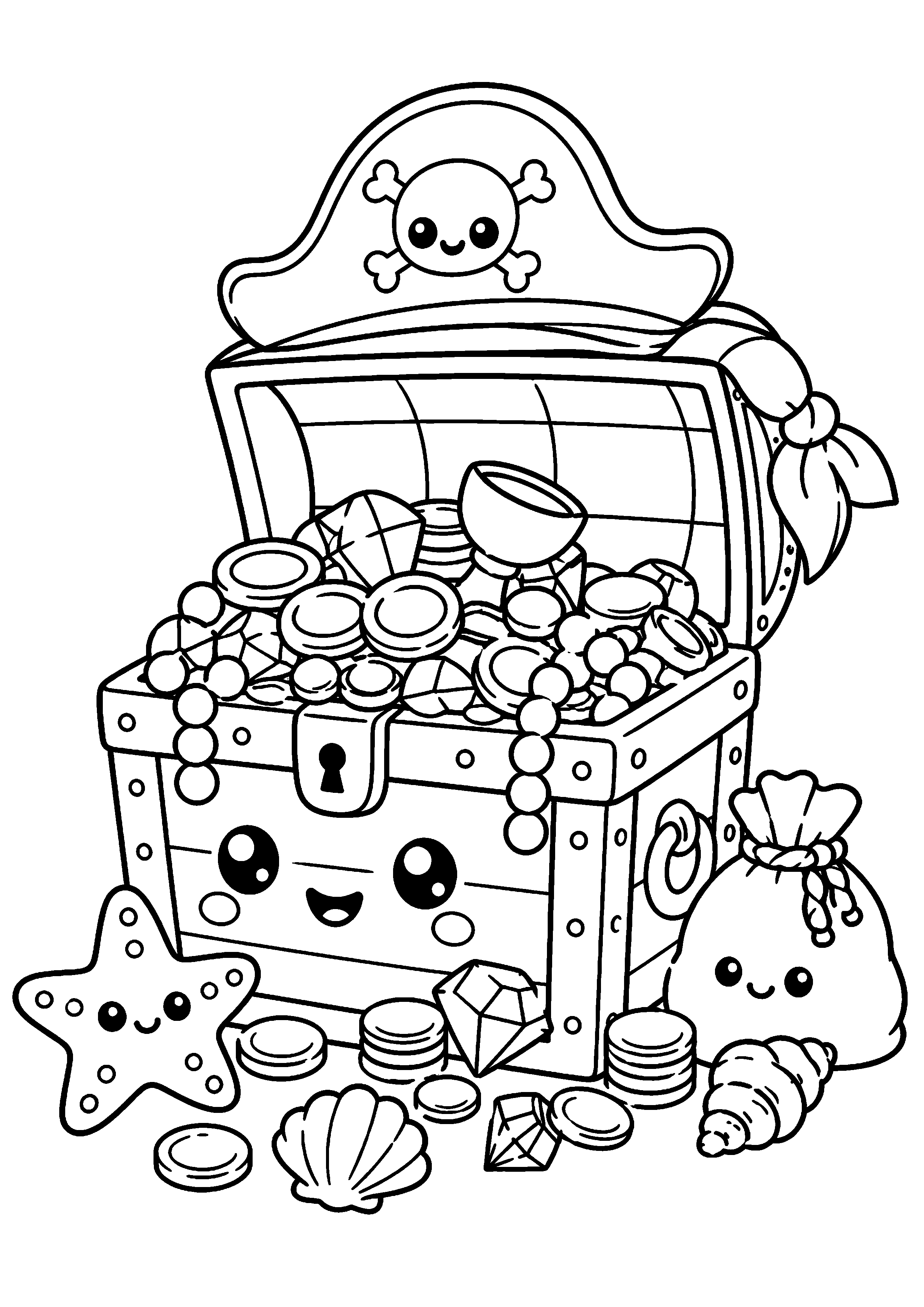 Coloriage Trésor pirate à imprimer – dessin n°12