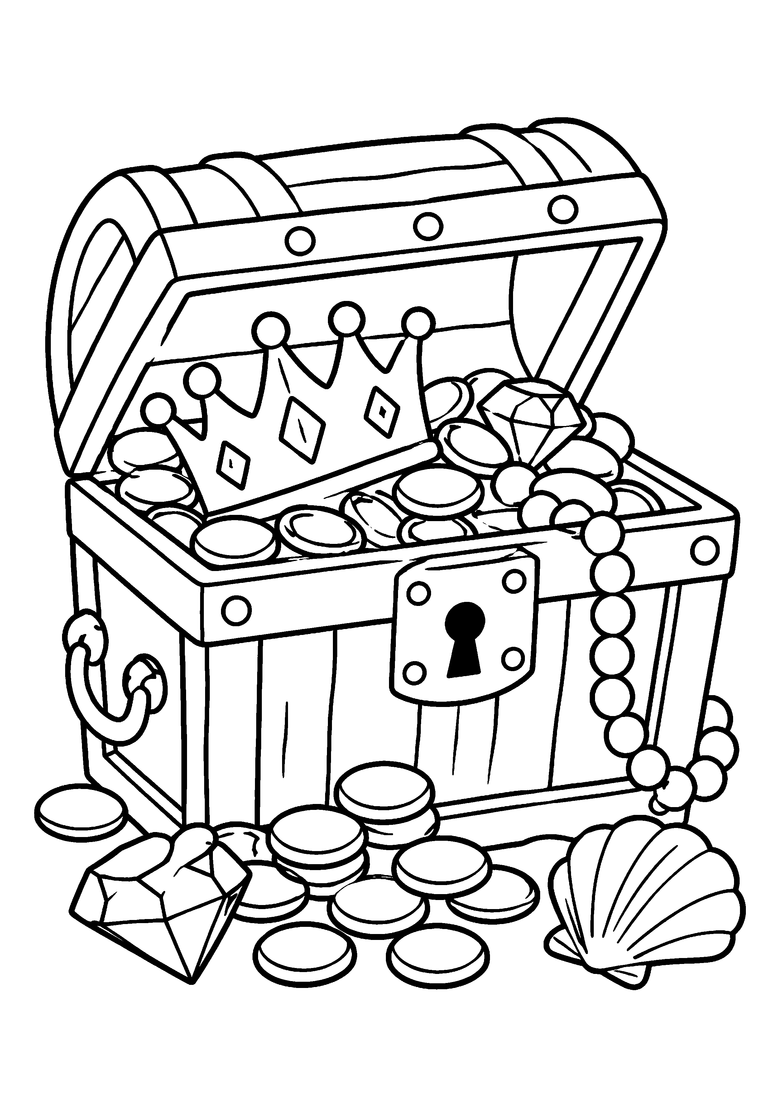 Coloriage Trésor pirate à imprimer – dessin n°14