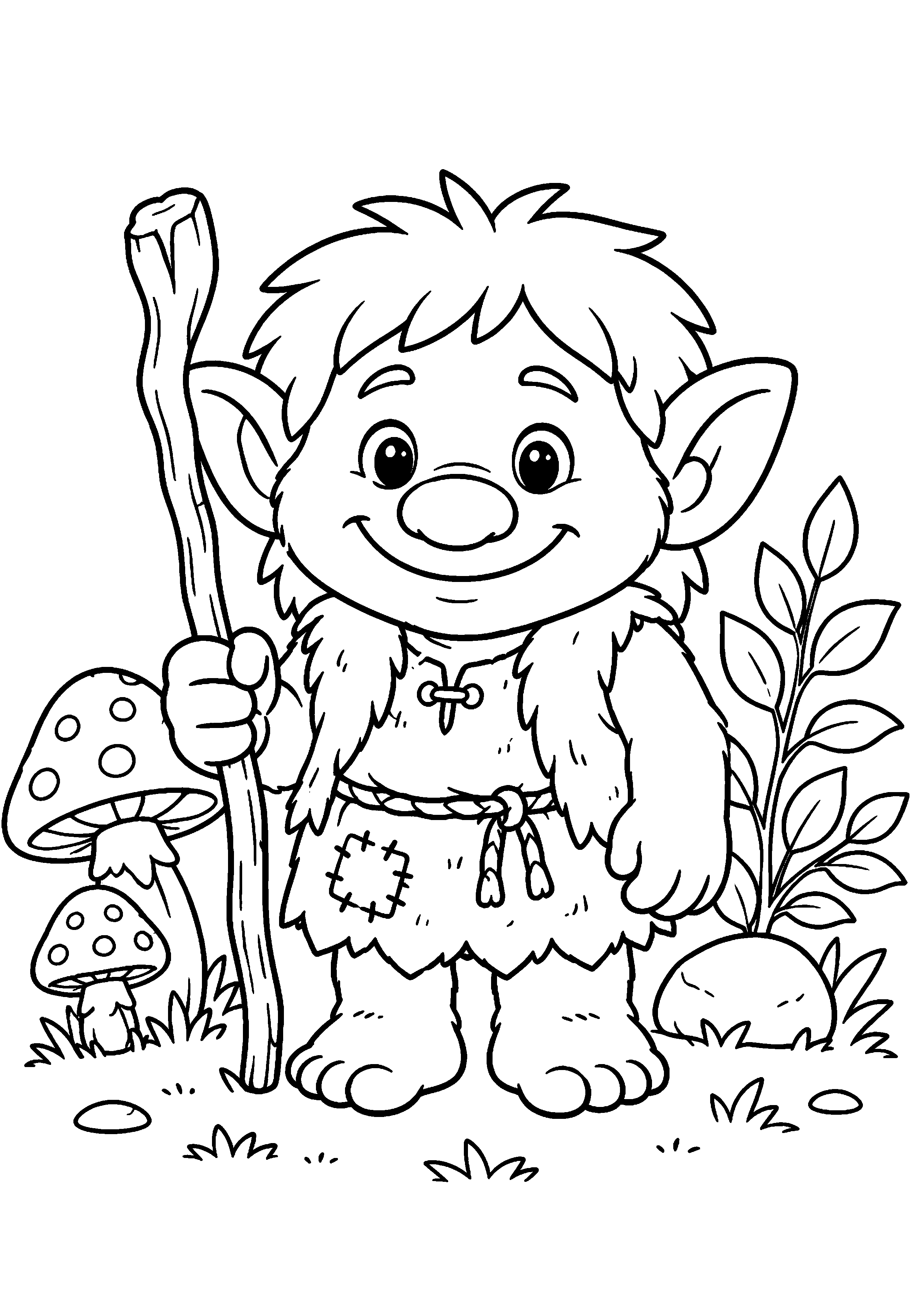 Coloriage Troll à imprimer – dessin 1