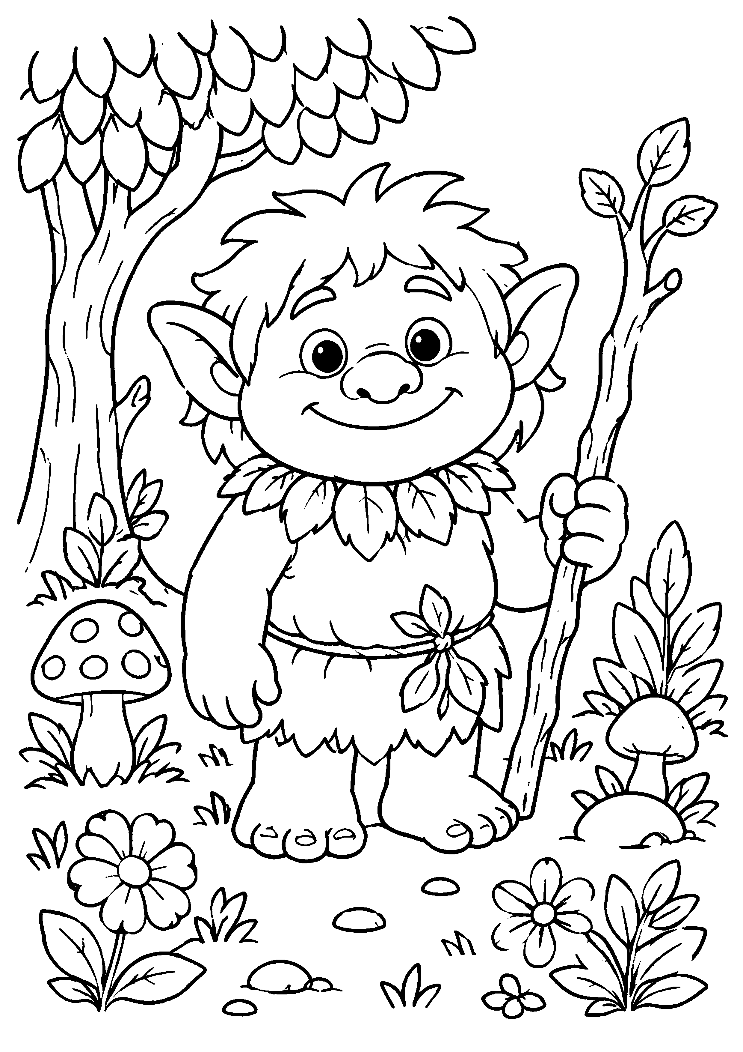 Coloriage Troll à imprimer – dessin 3