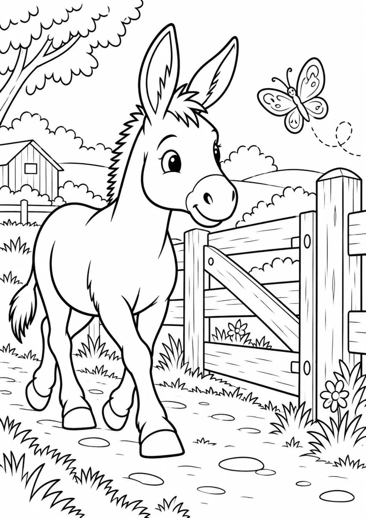 Coloriage âne : portail