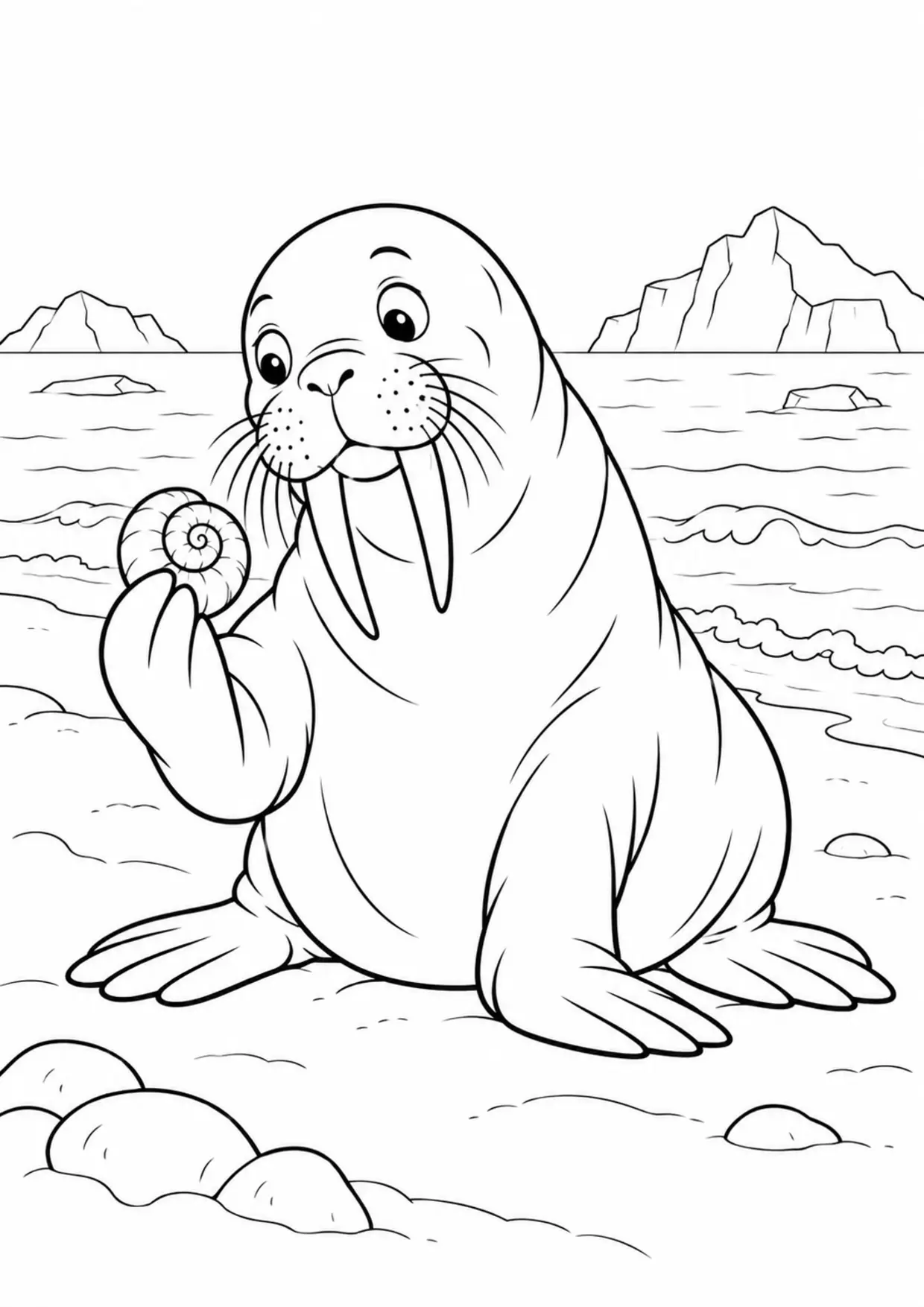 Coloriage morse : coquille spirale