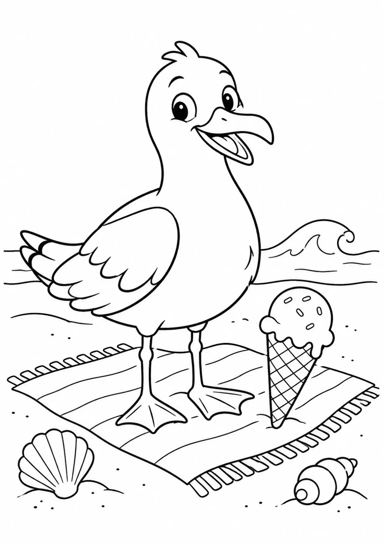 Coloriage mouette : glace