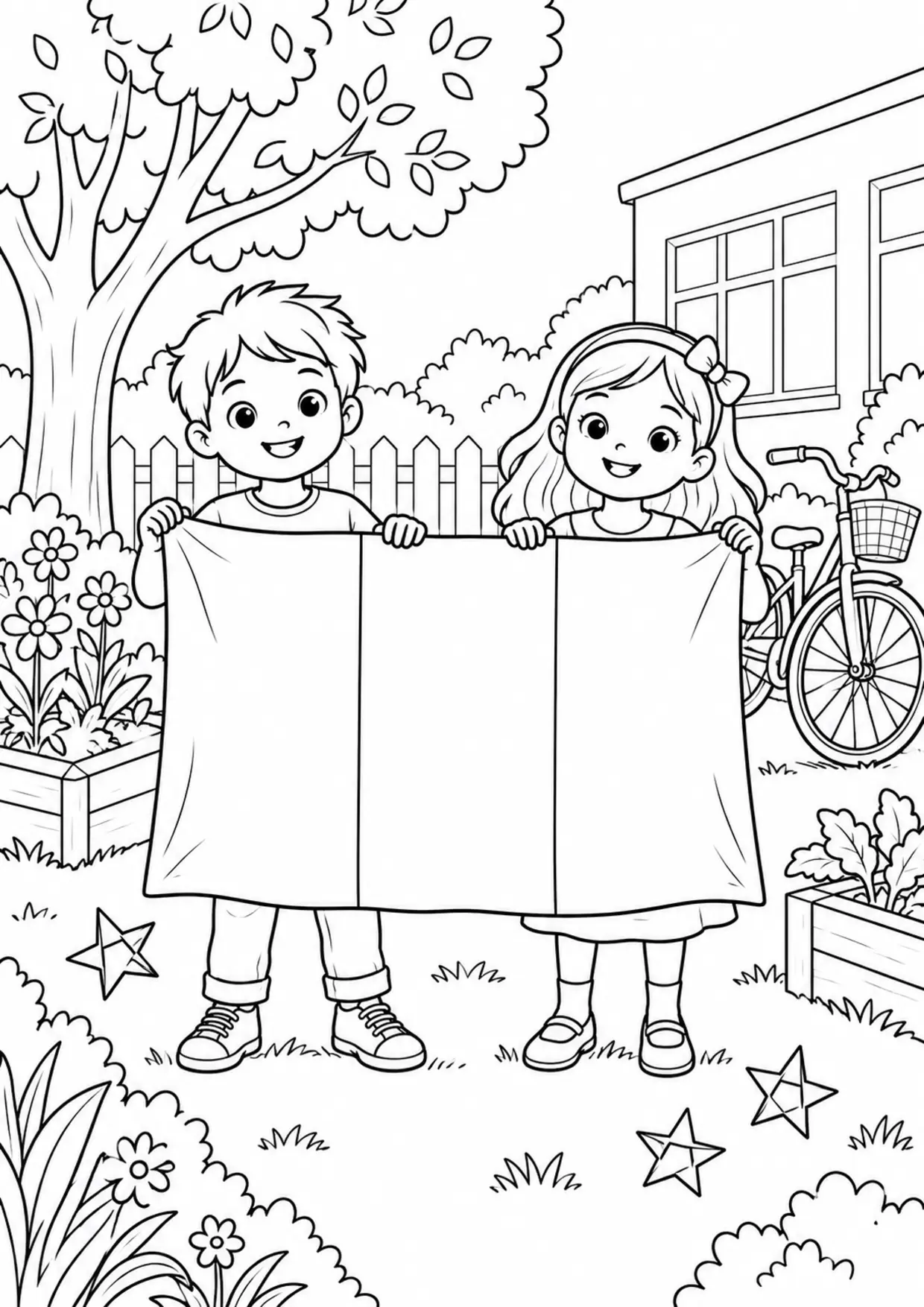 Coloriage à imprimer montrant école, thème drapeau français