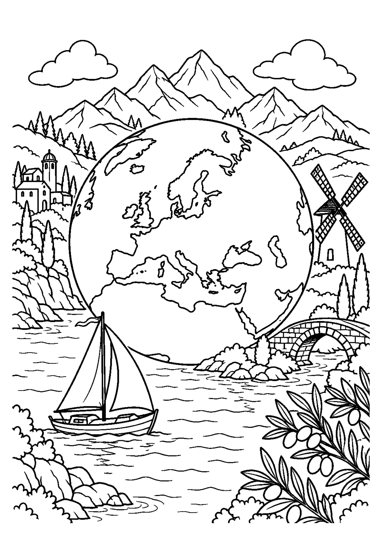Coloriage continents : Europe