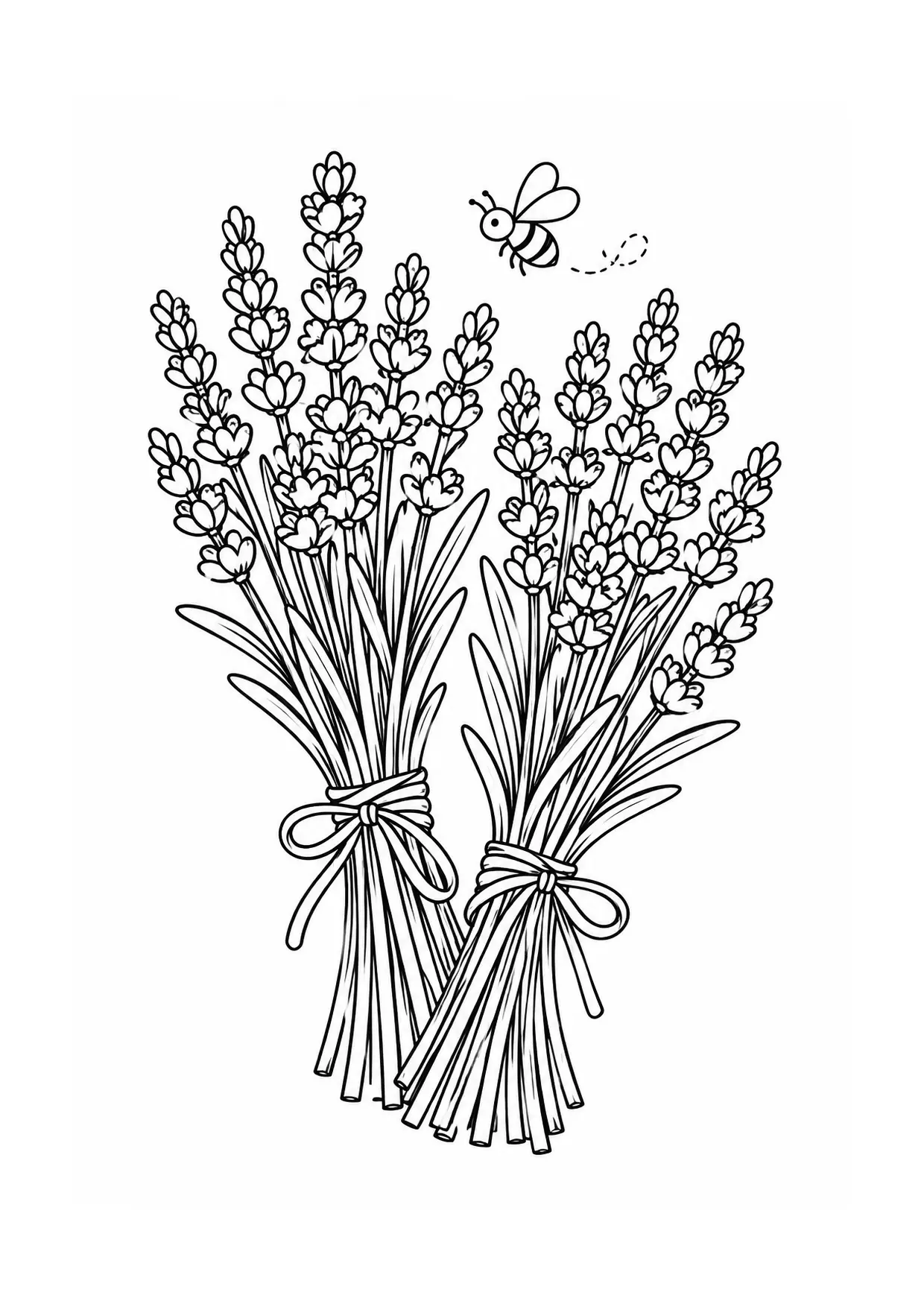 Coloriage lavande à imprimer montrant duo, illustration 9
