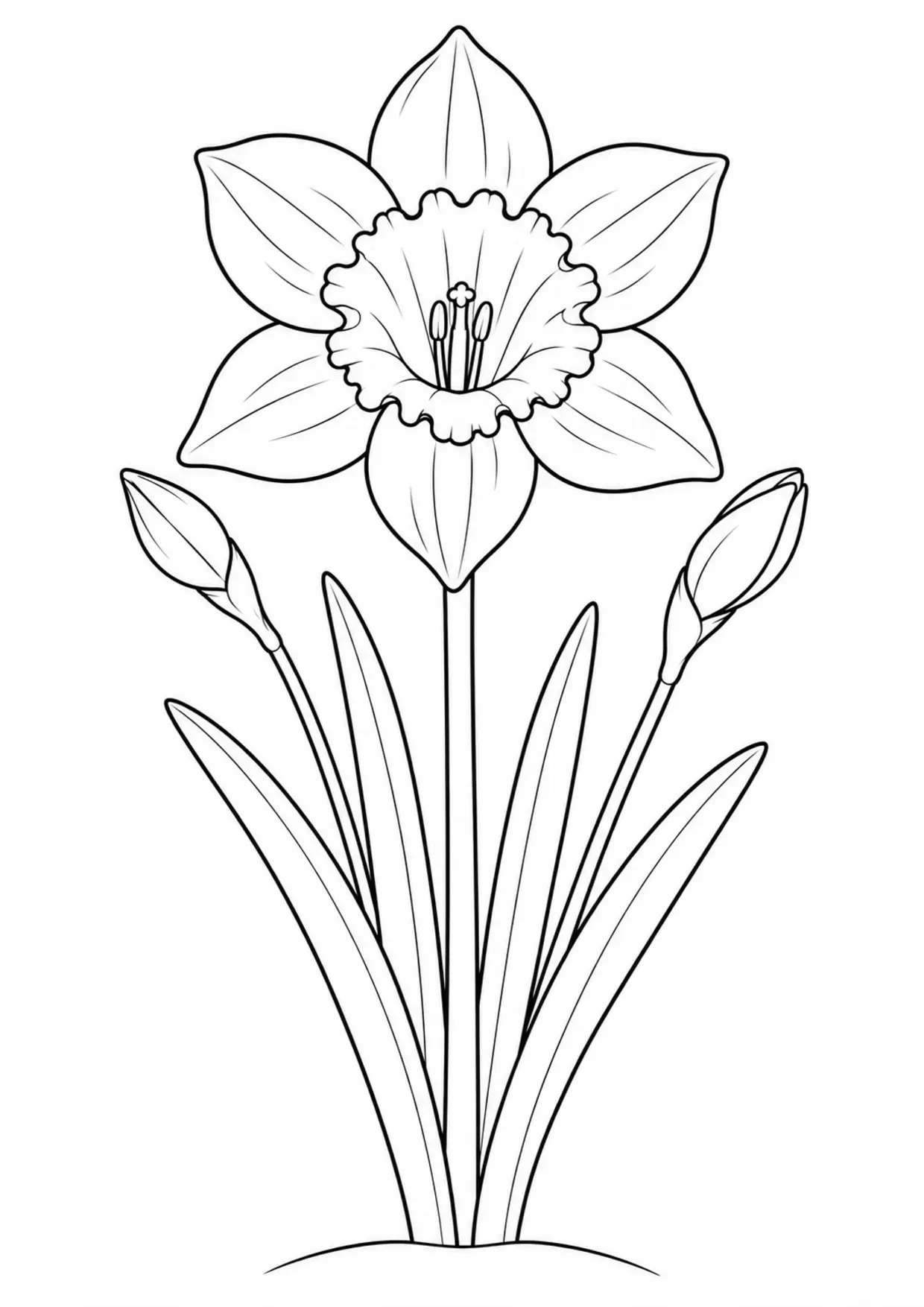 Coloriage jonquille : solo, modèle 11