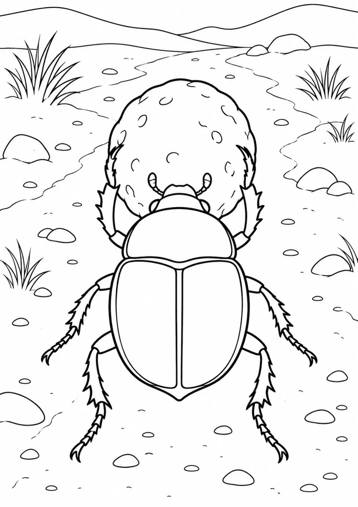 Coloriage scarabée : scarabee