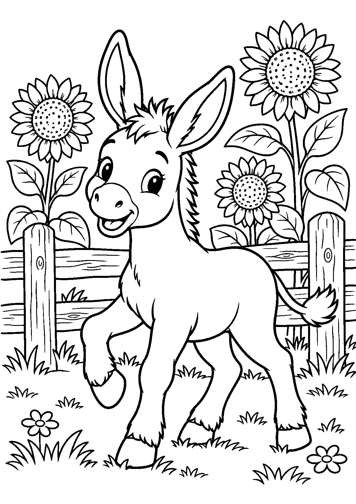 Coloriage âne : ane
