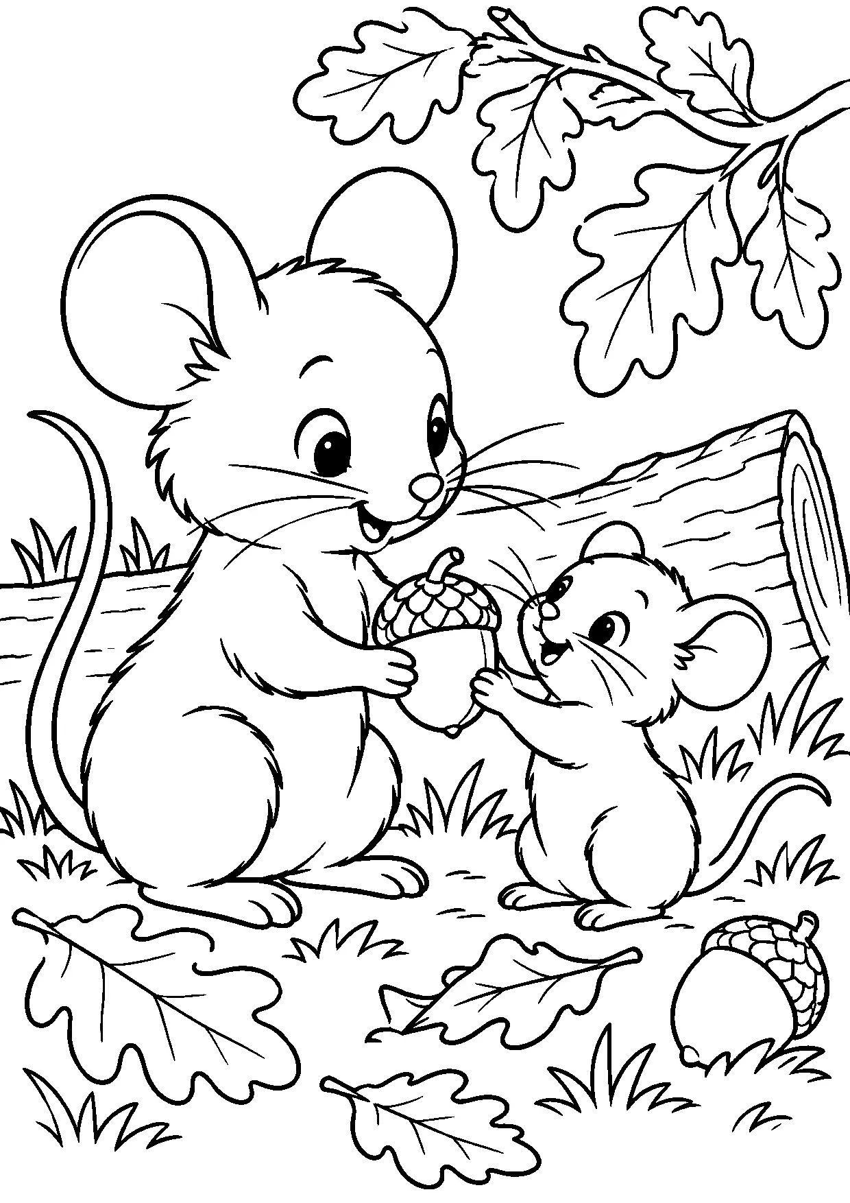 Coloriage souris : souris à imprimer montrant souris, dessin noir et blanc