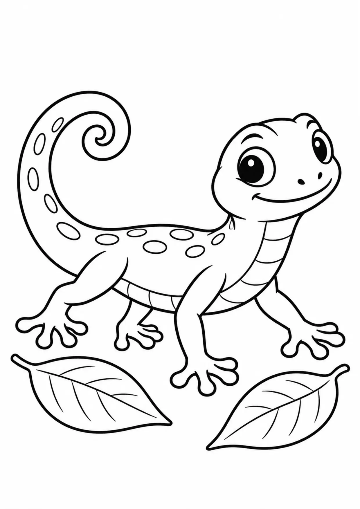 Coloriage lézard : lezard à imprimer montrant lezard, dessin noir et blanc