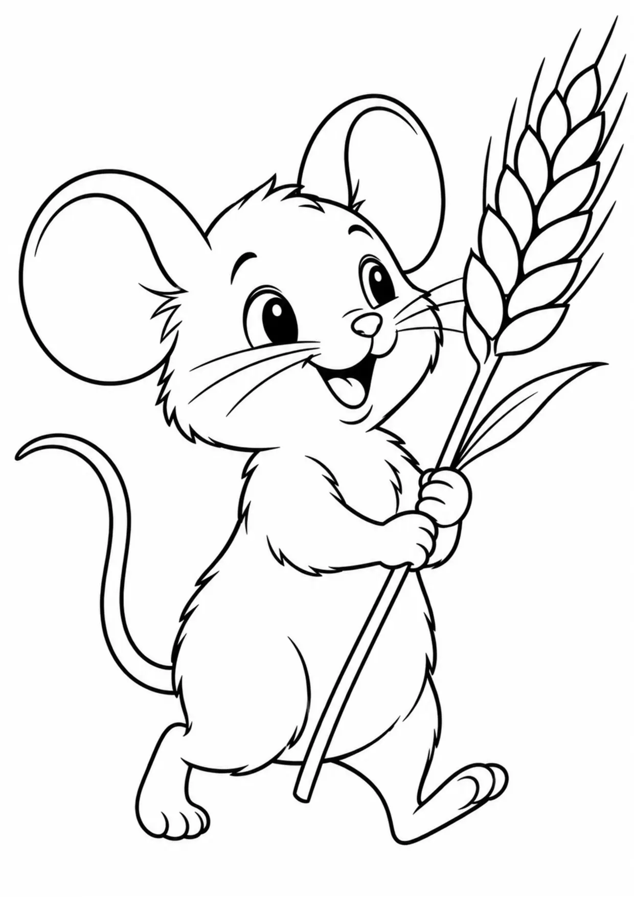 Coloriage souris : souris à imprimer montrant souris, dessin noir et blanc